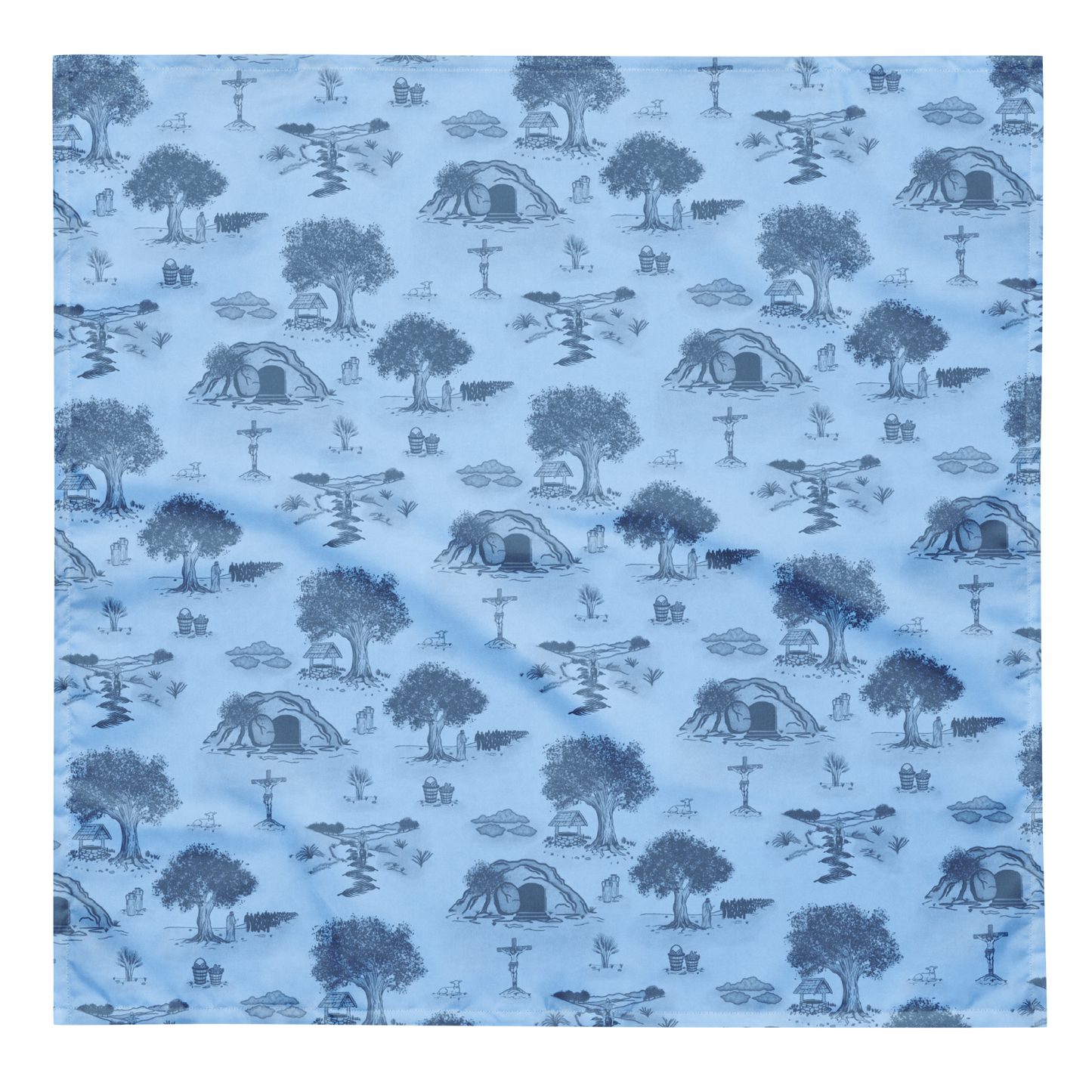 Jesus Toile Scarf in Sky