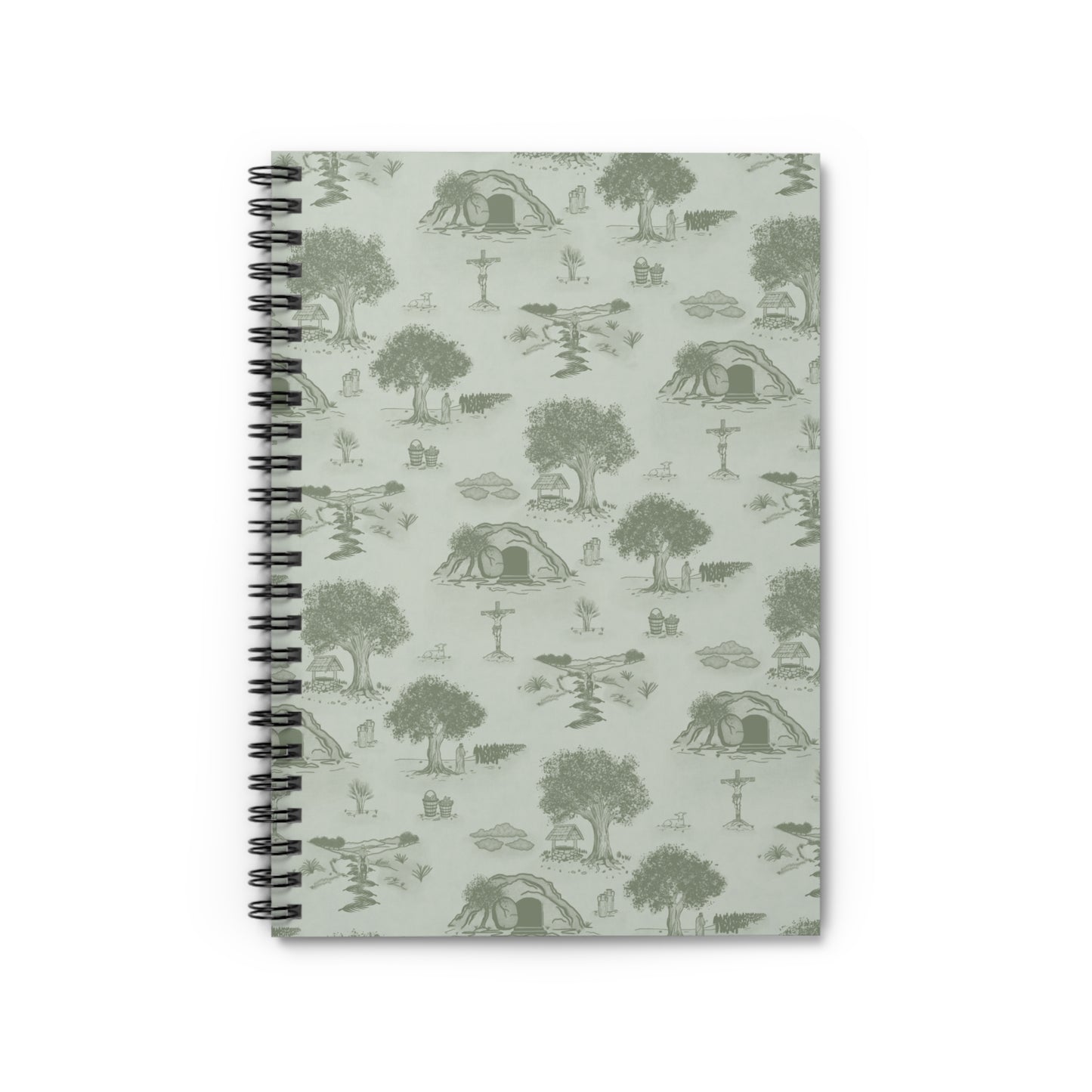 Jesus Toile Spiral Notebook in Sage