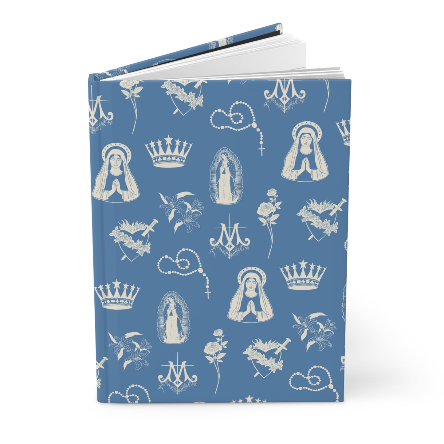 Virgin Mary Toile Journal in Sky/Ecru