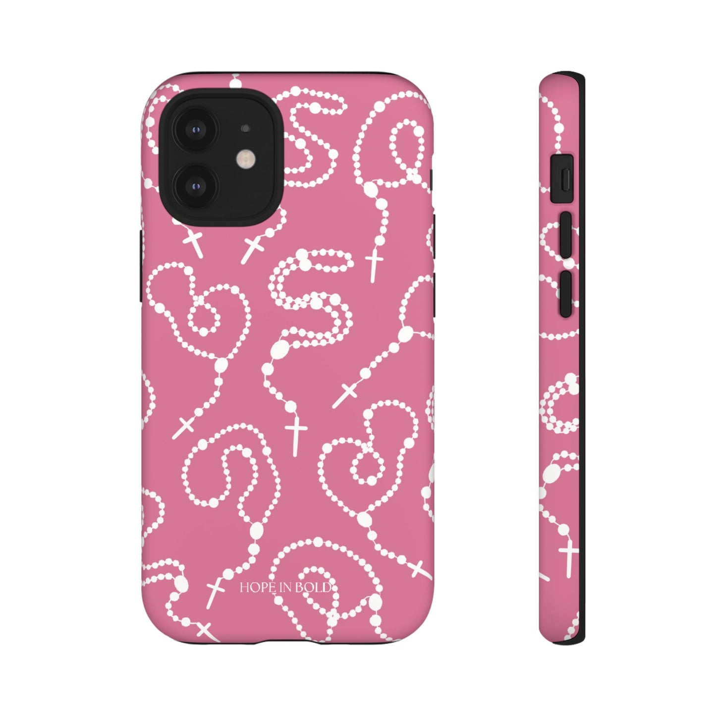 Rosary Phone Case in Pink/Ecru