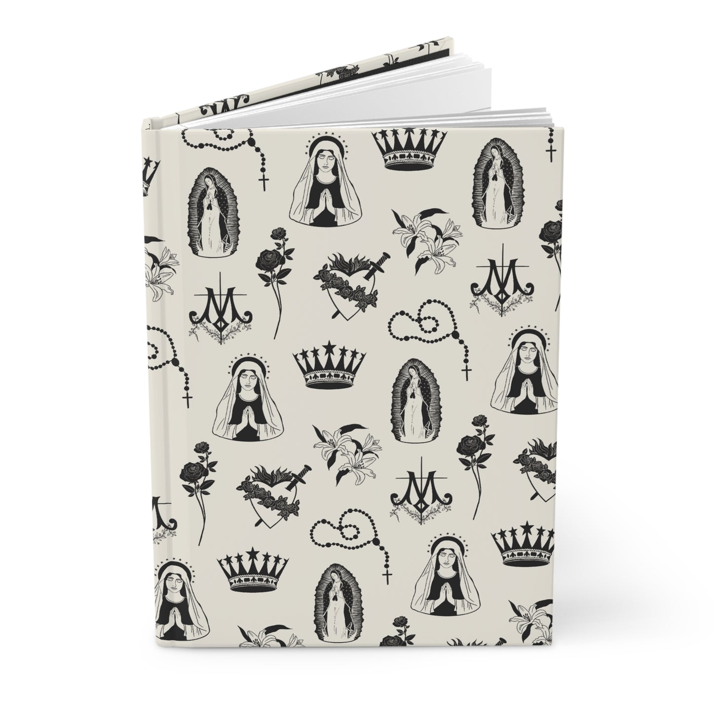 Virgin Mary Toile Journal in Ecru/Black