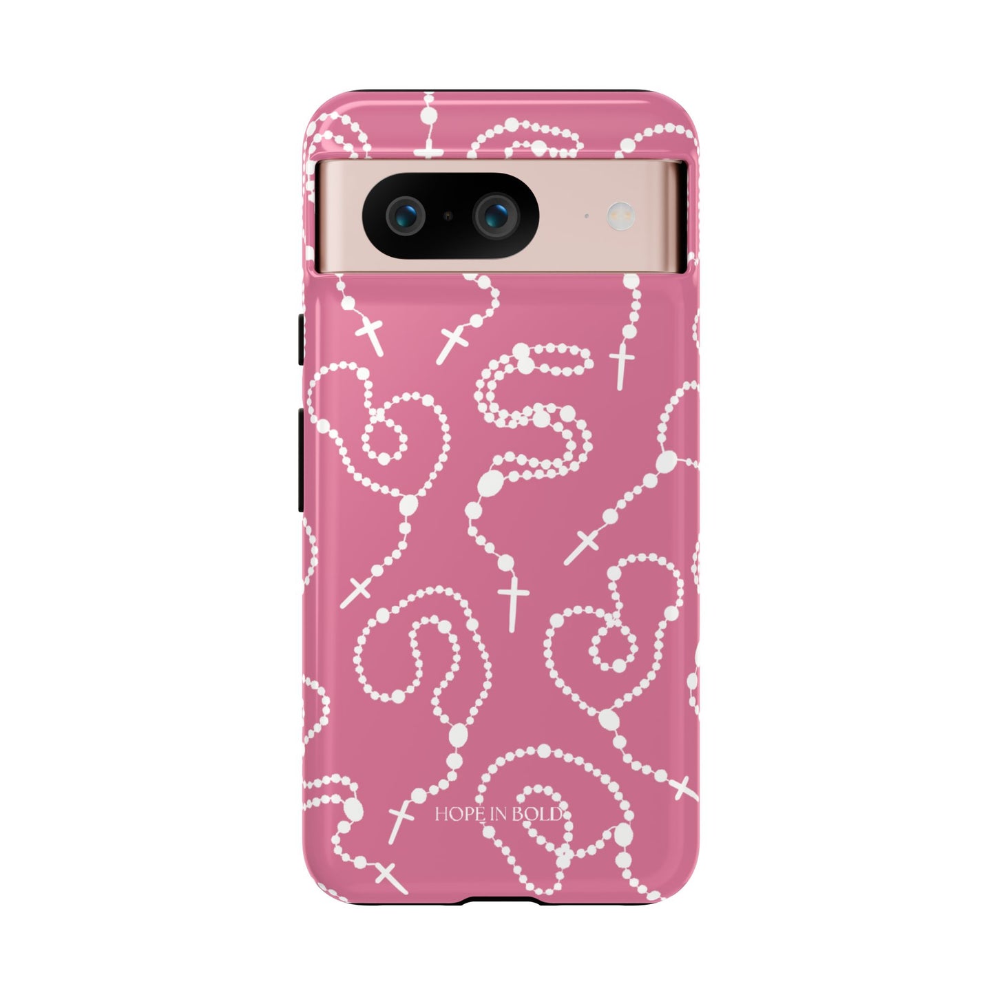 Rosary Phone Case in Pink/Ecru