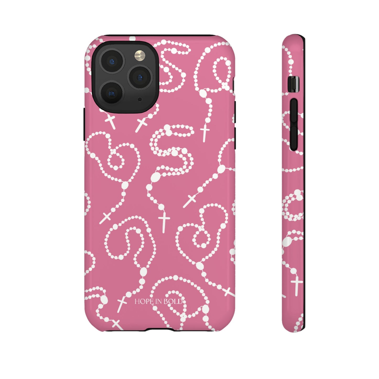 Rosary Phone Case in Pink/Ecru
