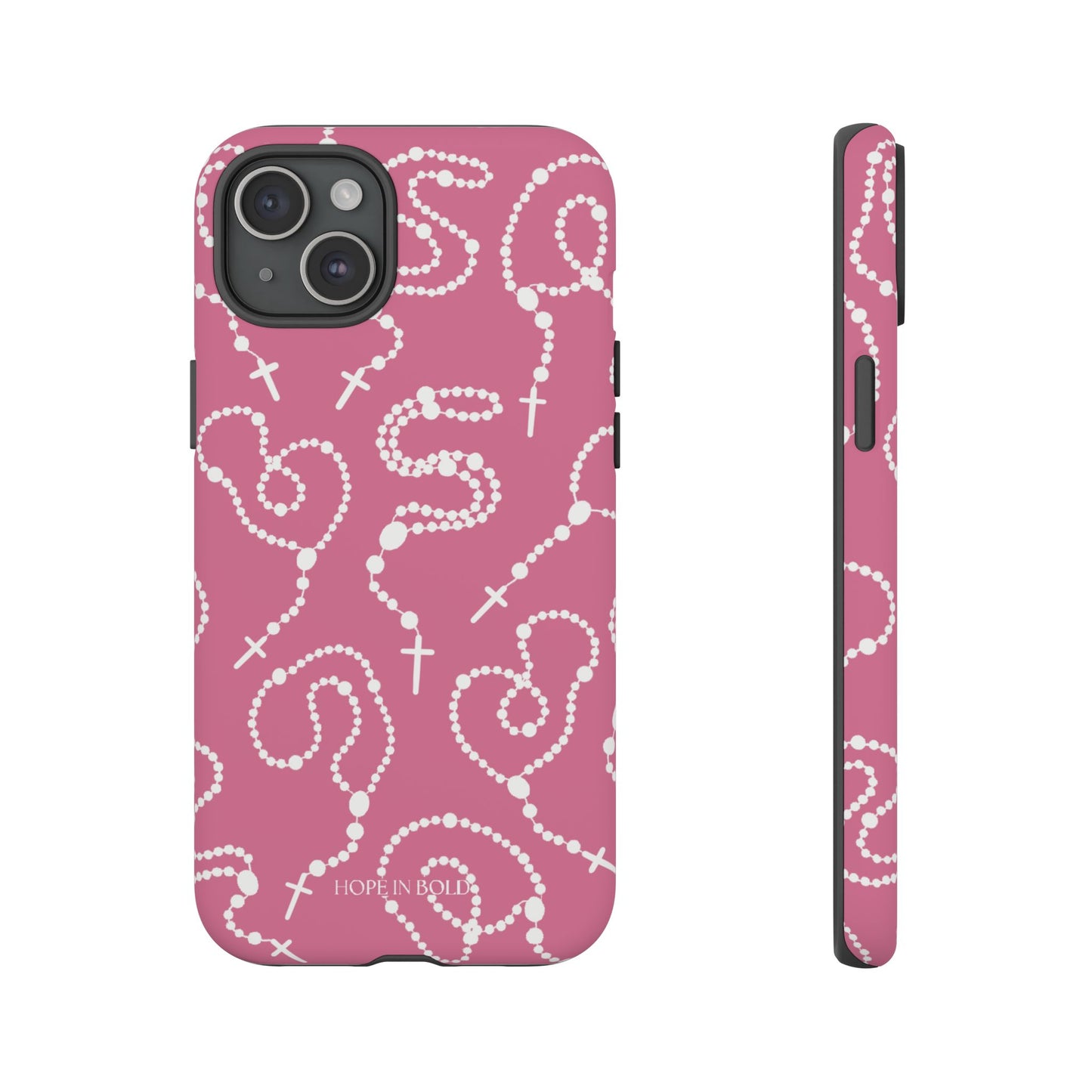 Rosary Phone Case in Pink/Ecru