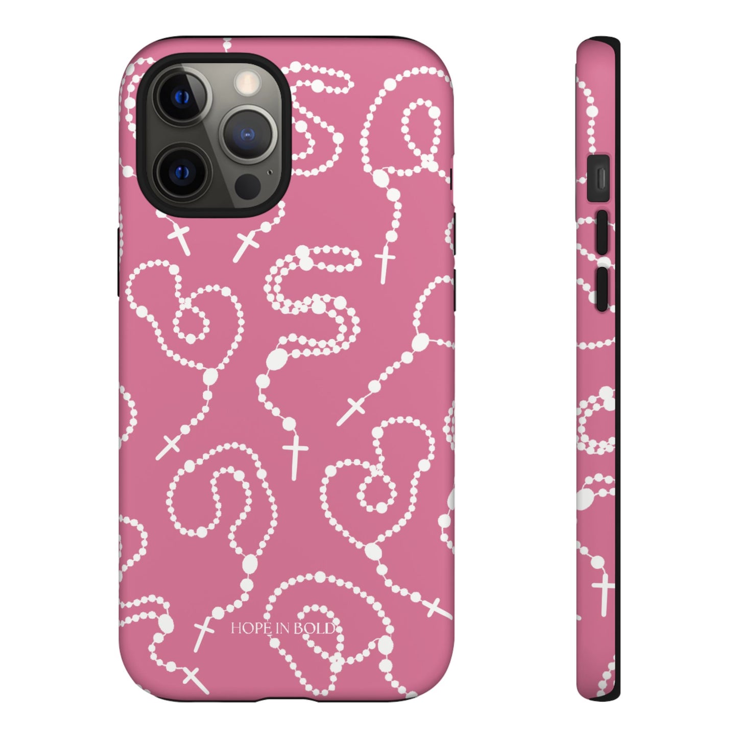 Rosary Phone Case in Pink/Ecru