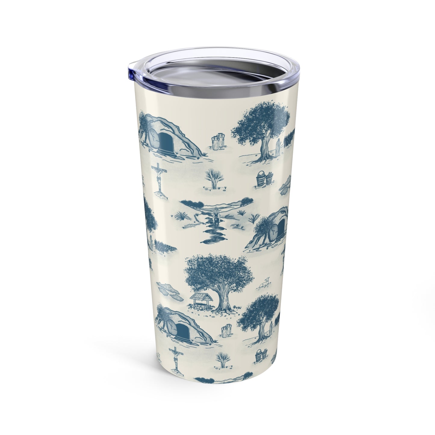 Jesus Toile Tumbler in Ecru/Navy