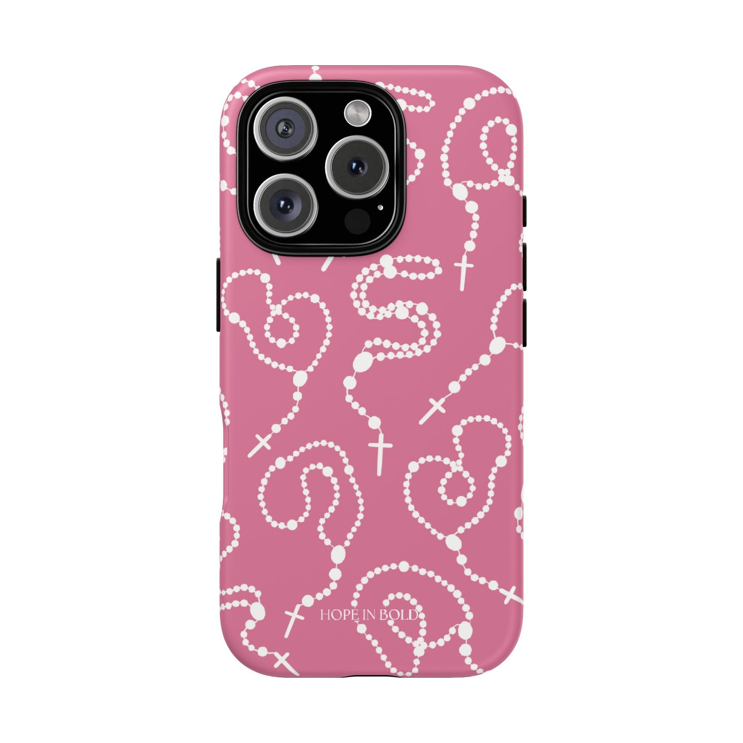 Rosary Phone Case in Pink/Ecru