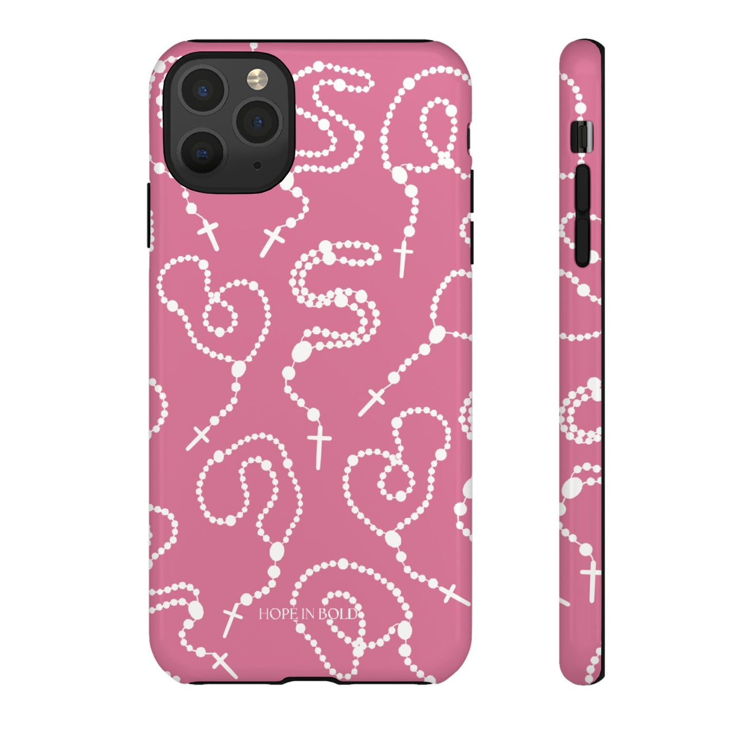 Rosary Phone Case in Pink/Ecru