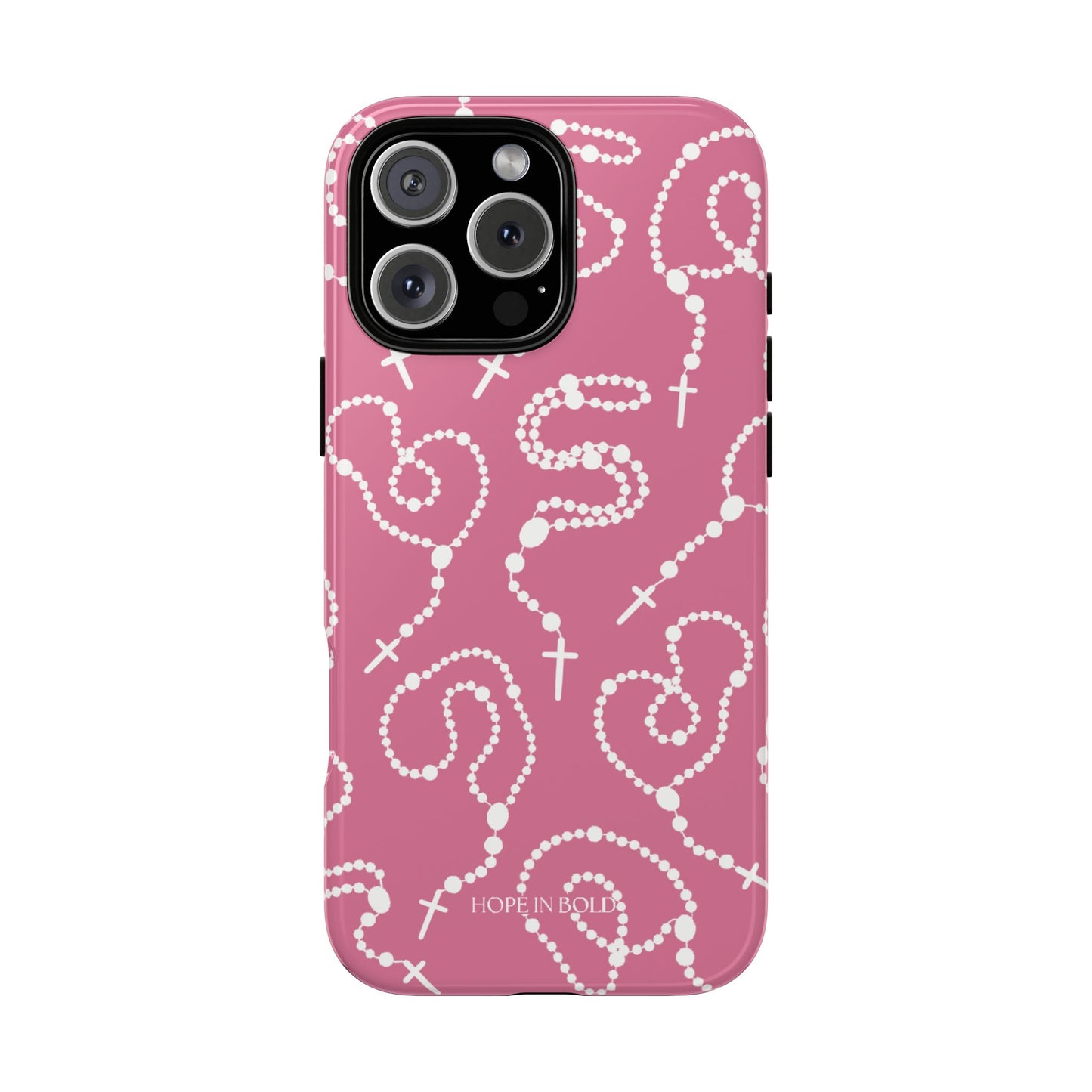 Rosary Phone Case in Pink/Ecru