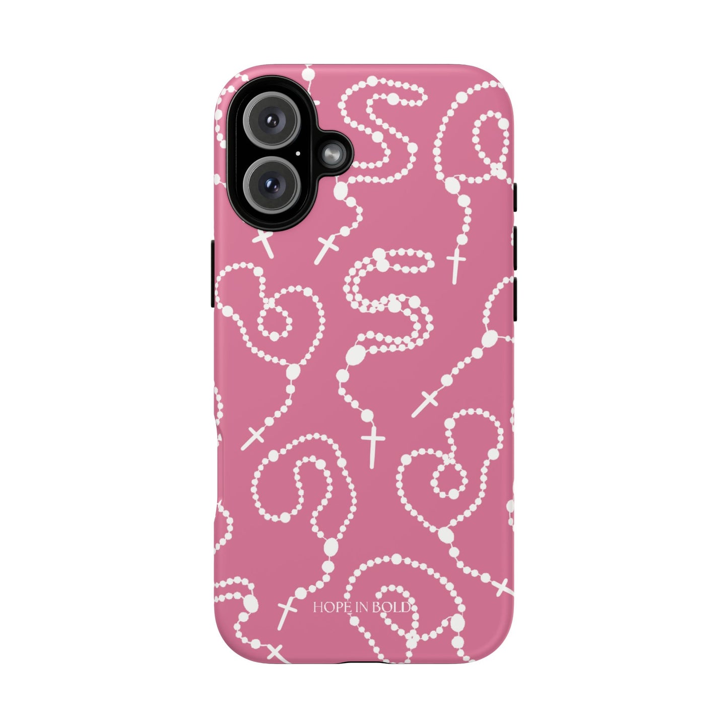 Rosary Phone Case in Pink/Ecru
