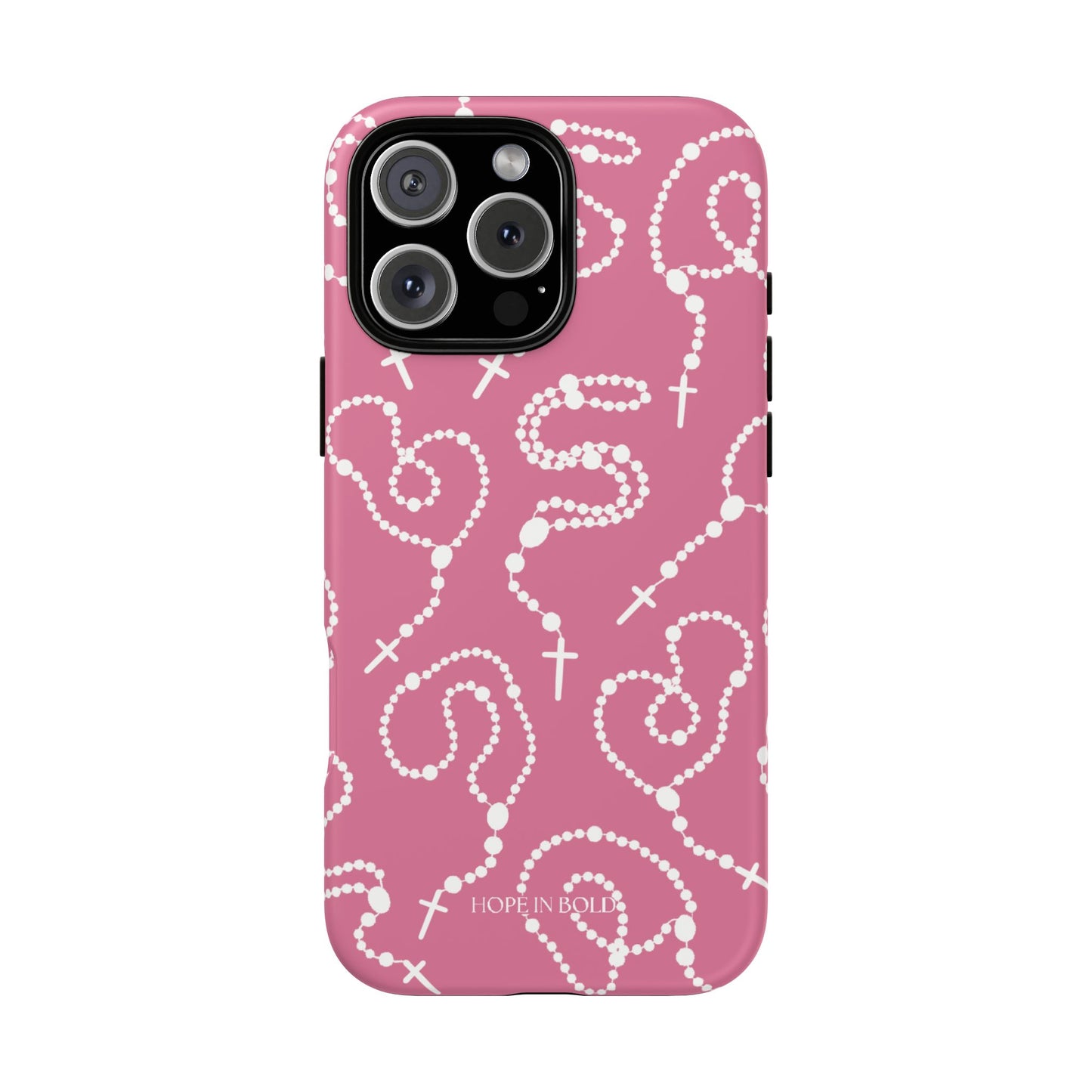 Rosary Phone Case in Pink/Ecru
