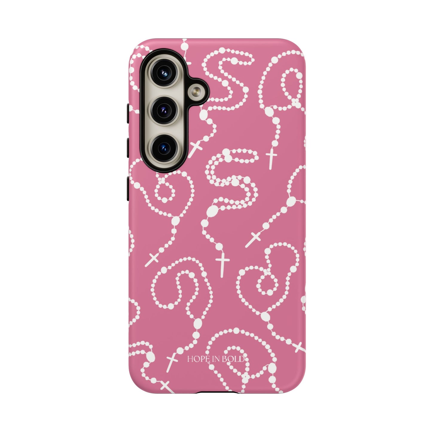 Rosary Phone Case in Pink/Ecru