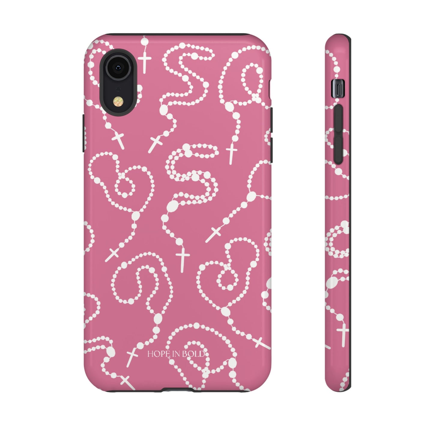 Rosary Phone Case in Pink/Ecru