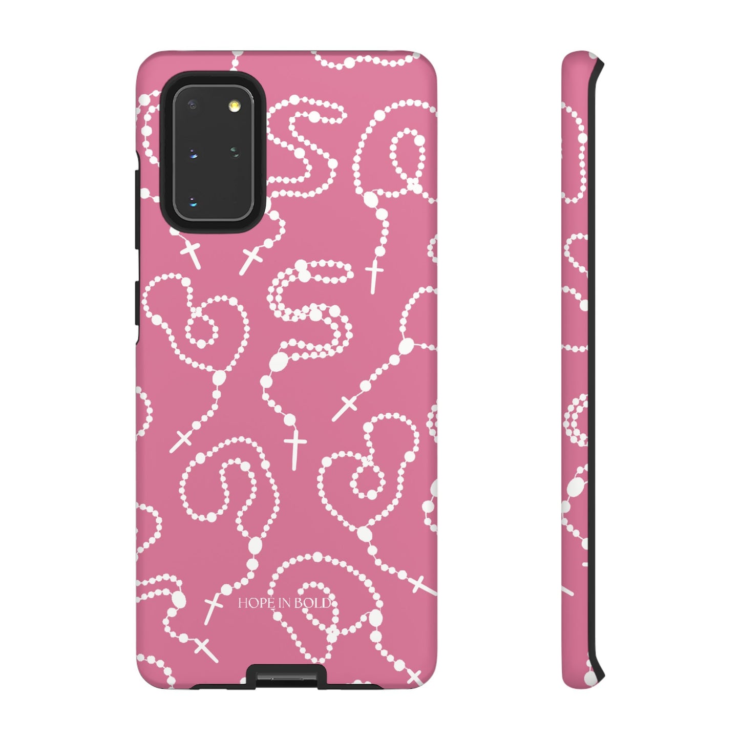 Rosary Phone Case in Pink/Ecru
