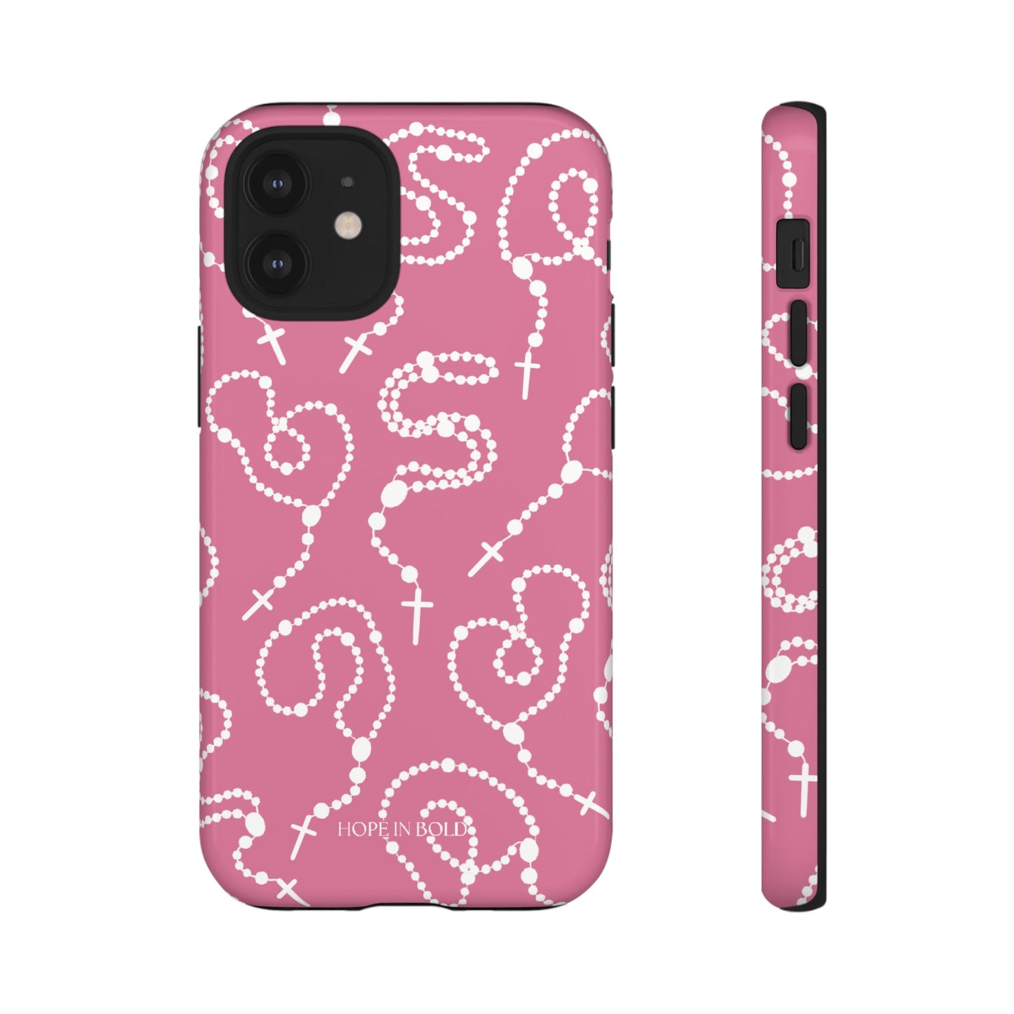 Rosary Phone Case in Pink/Ecru