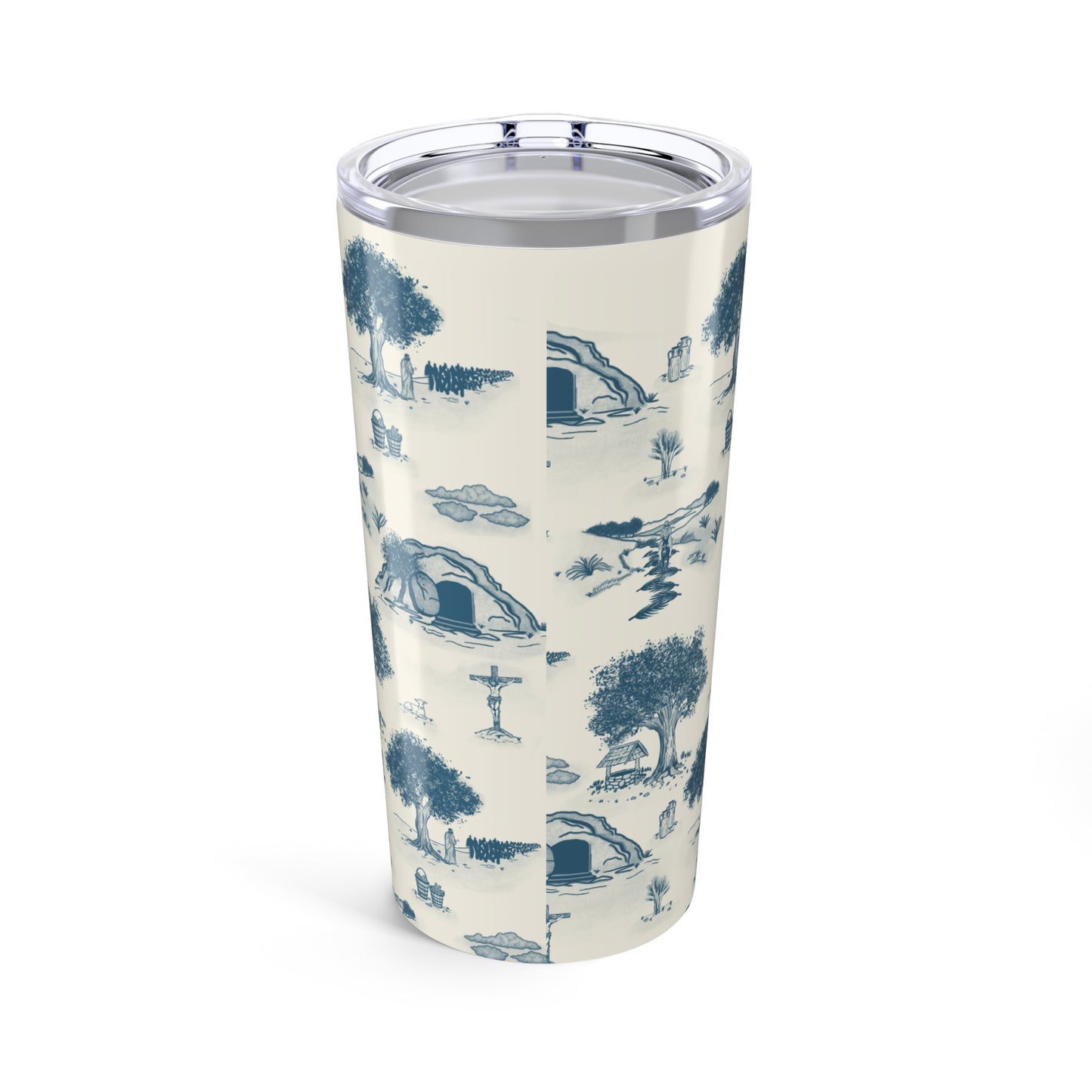 Jesus Toile Tumbler in Ecru/Navy