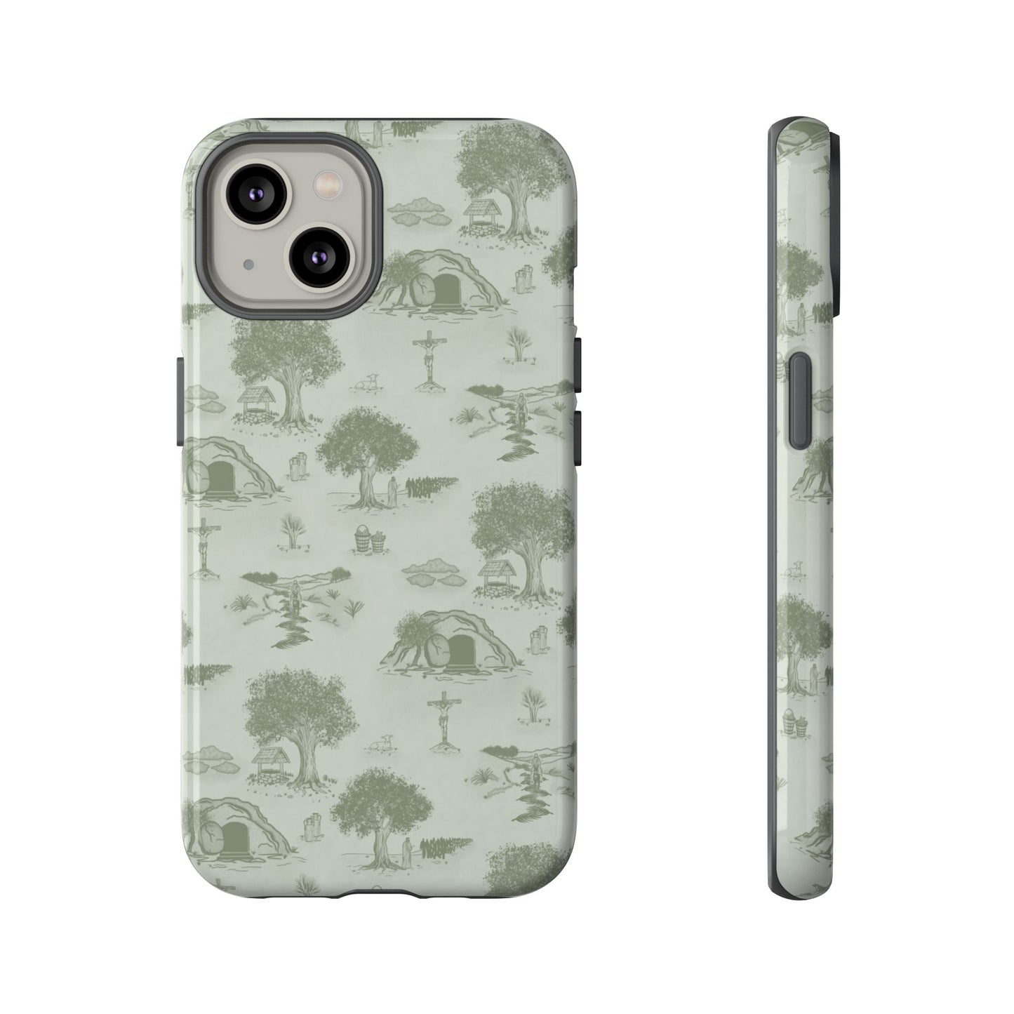 Jesus Toile Phone Case in Sage