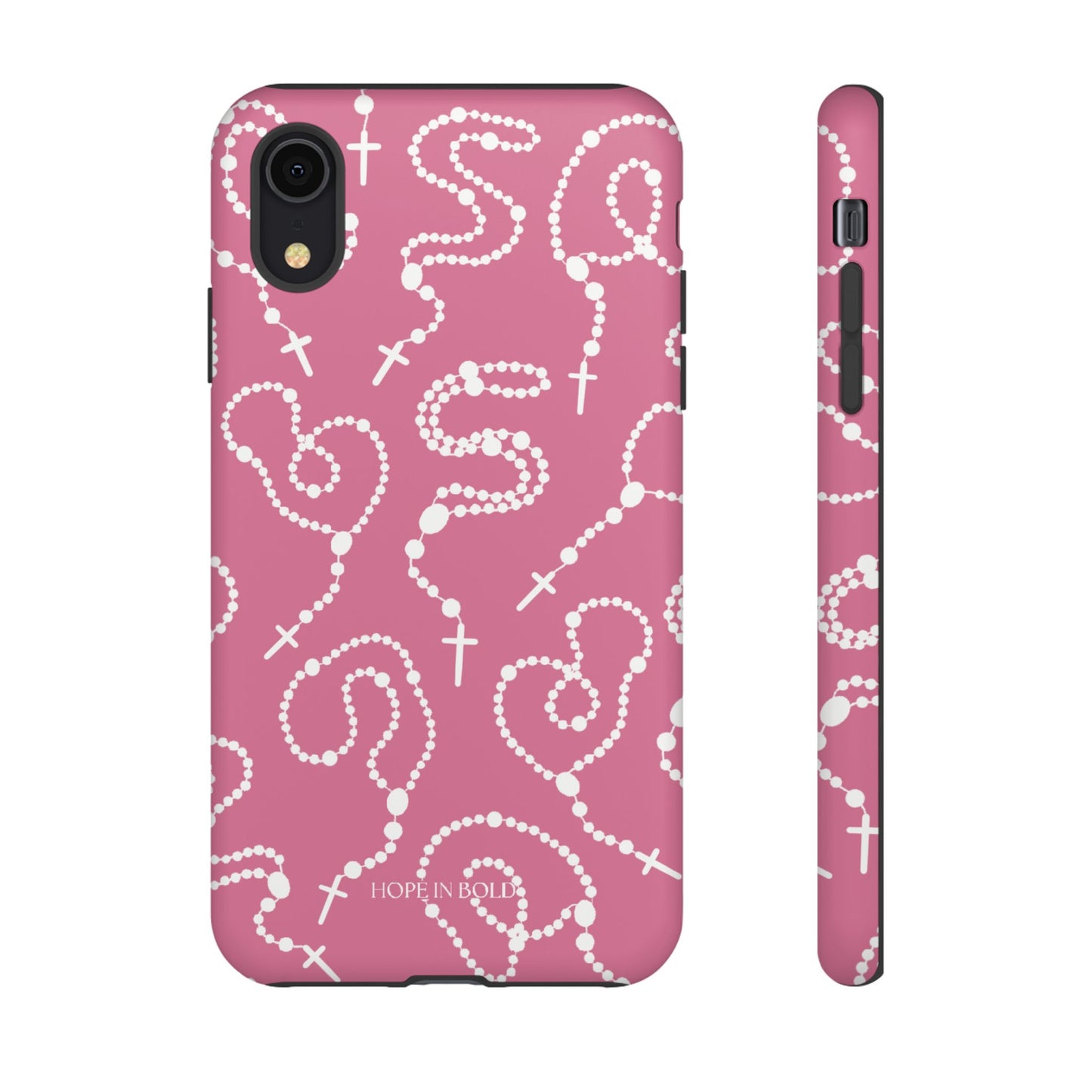 Rosary Phone Case in Pink/Ecru