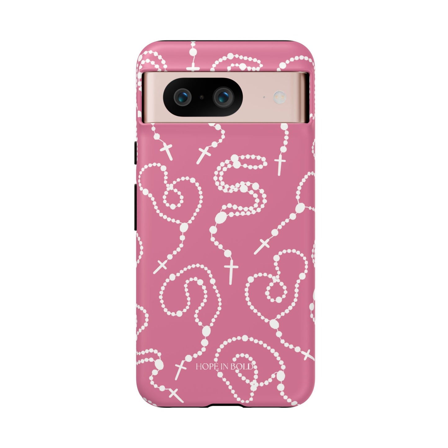 Rosary Phone Case in Pink/Ecru