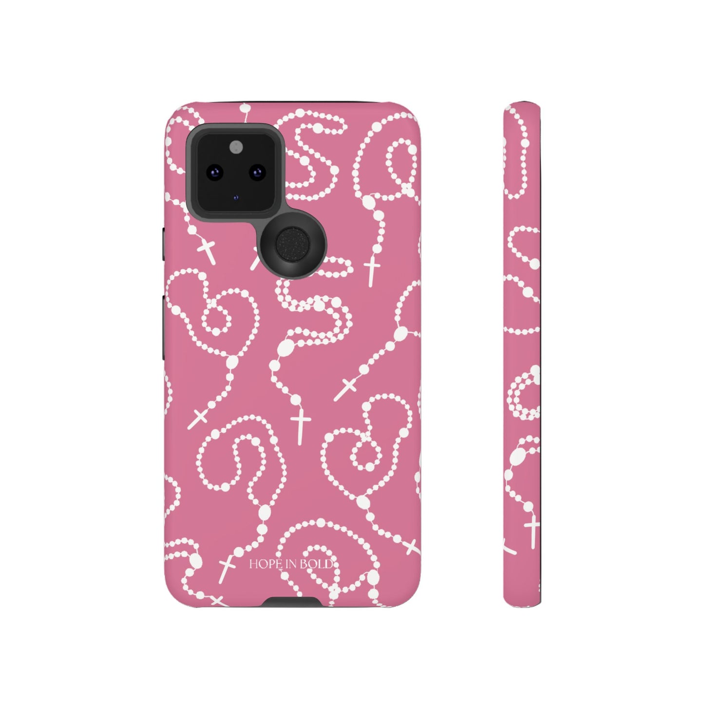 Rosary Phone Case in Pink/Ecru