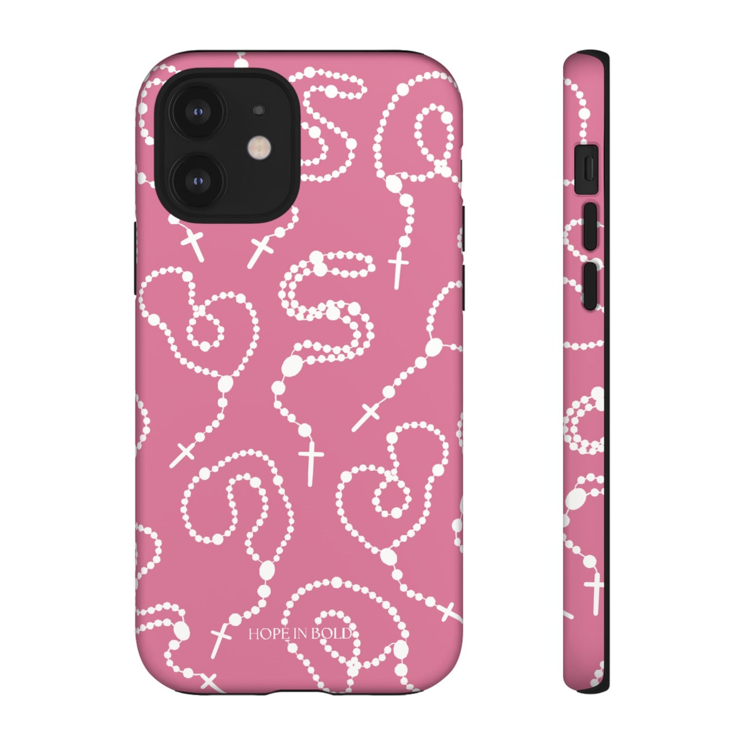 Rosary Phone Case in Pink/Ecru