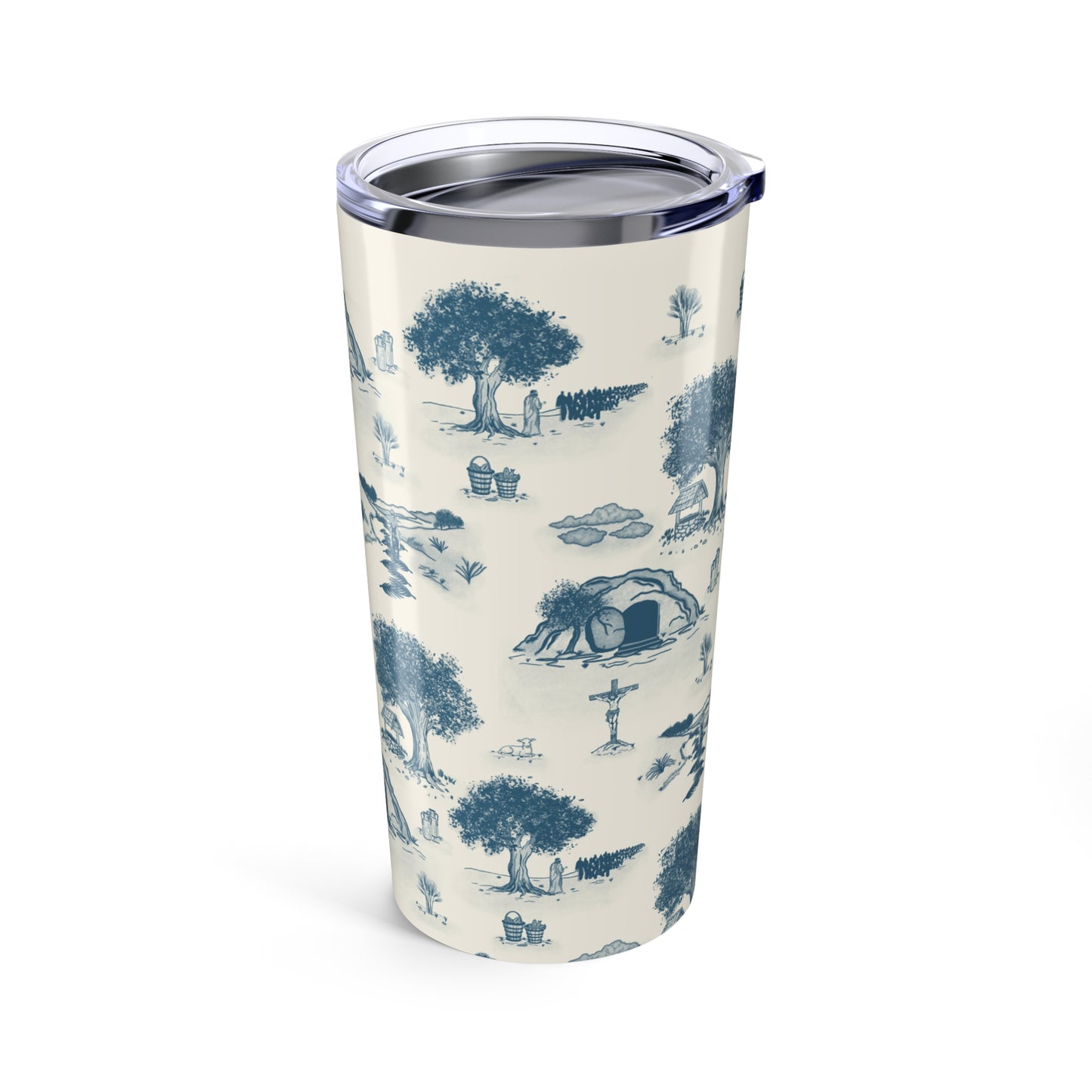Jesus Toile Tumbler in Ecru/Navy
