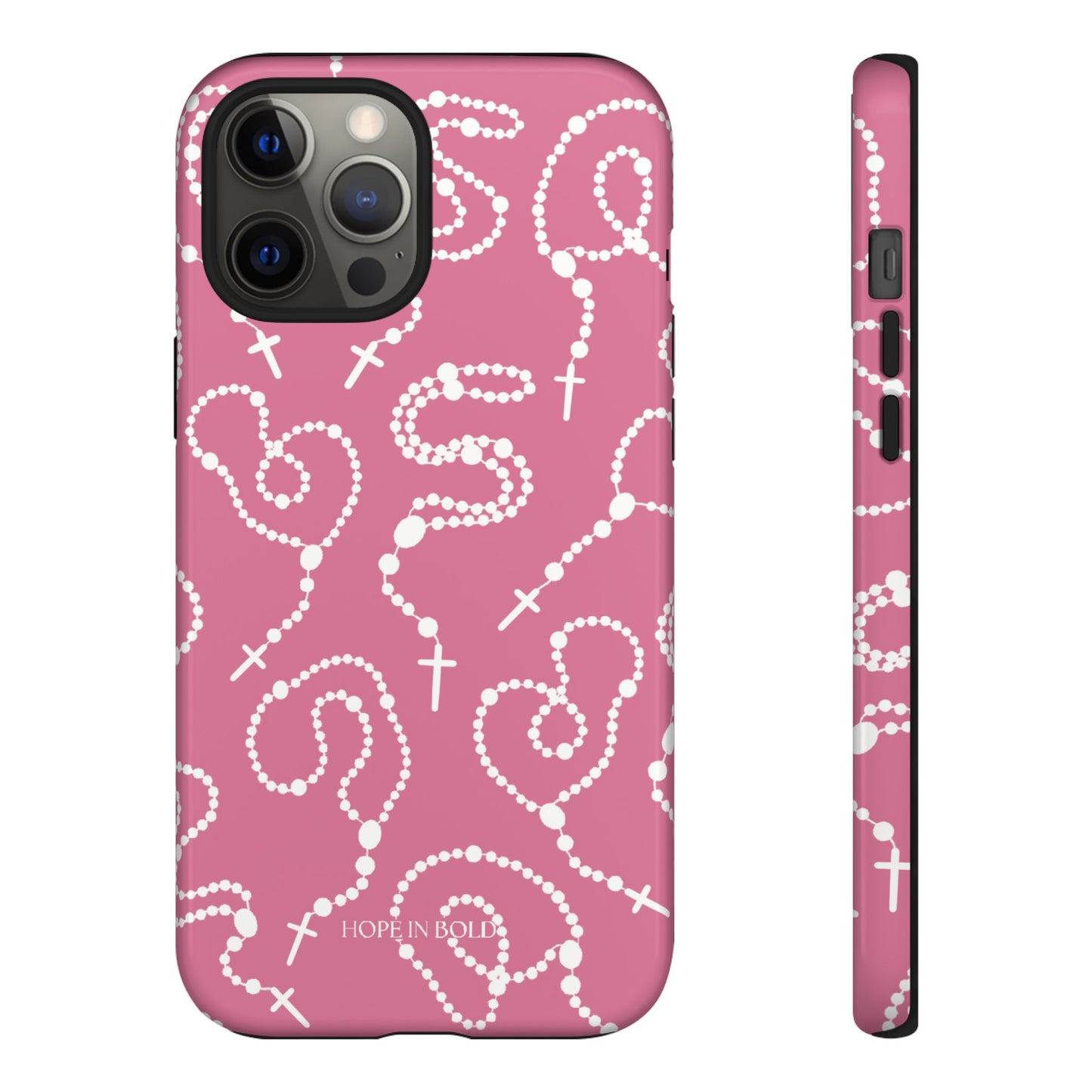 Rosary Phone Case in Pink/Ecru