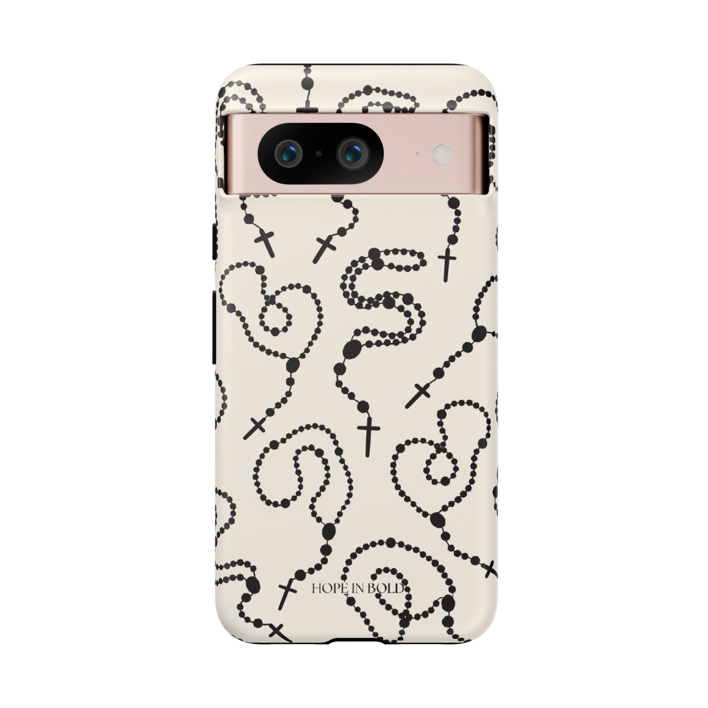 Rosary Phone Case in Ecru/Black