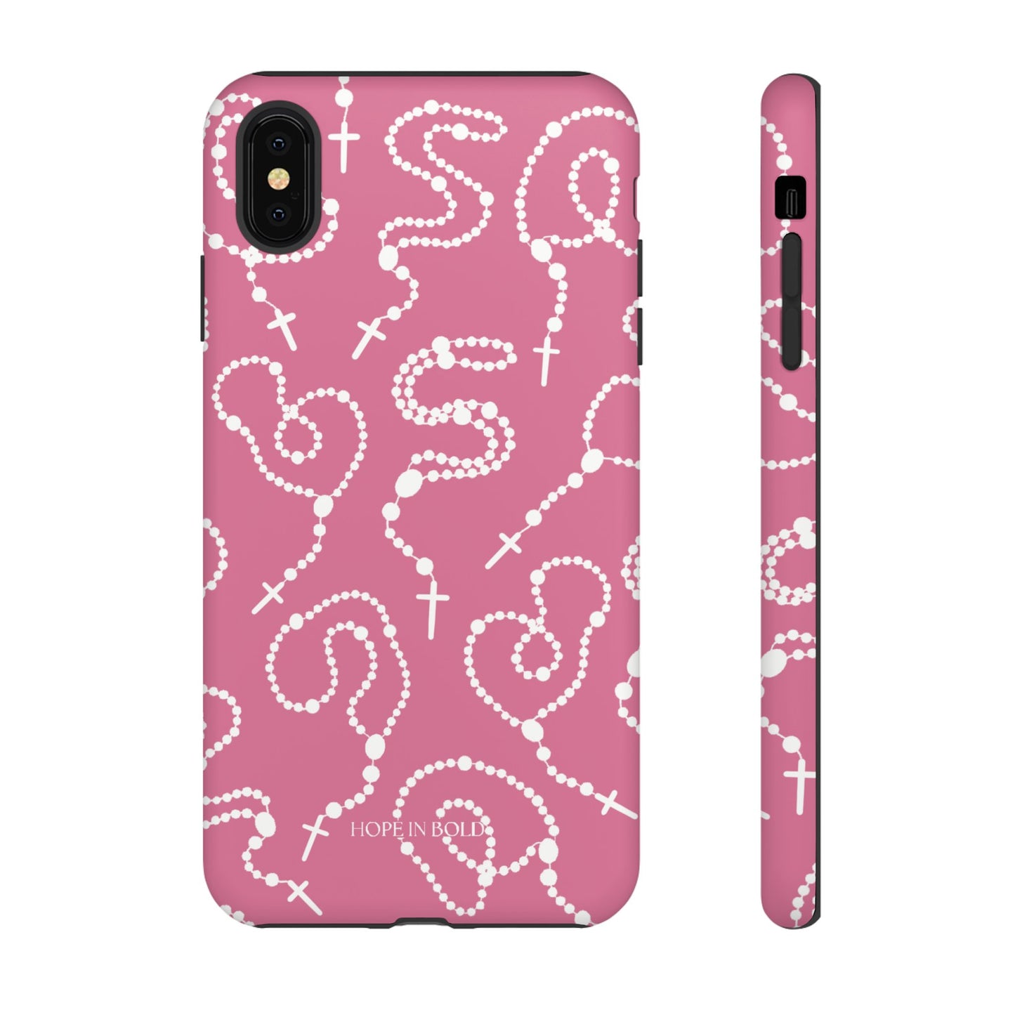 Rosary Phone Case in Pink/Ecru