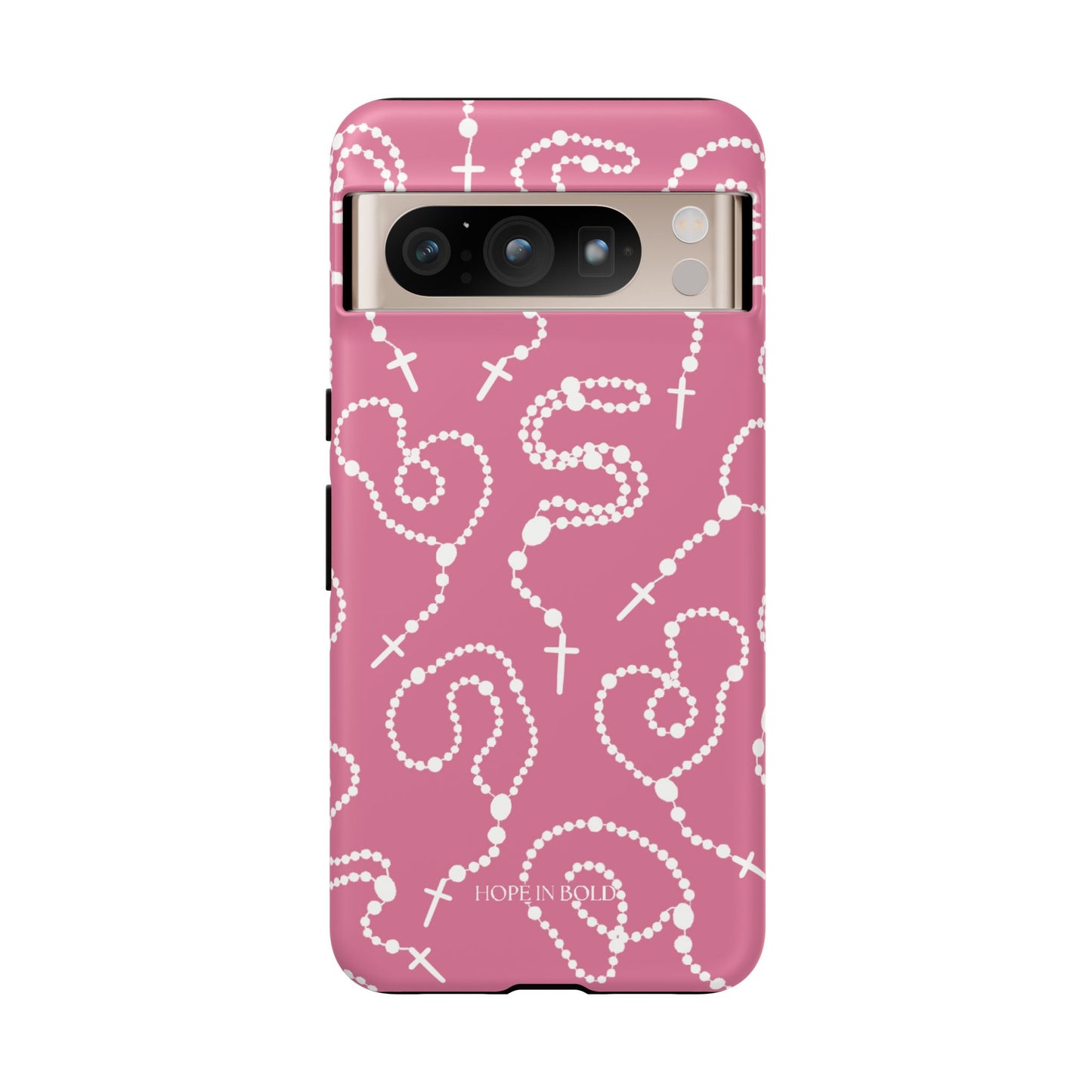 Rosary Phone Case in Pink/Ecru