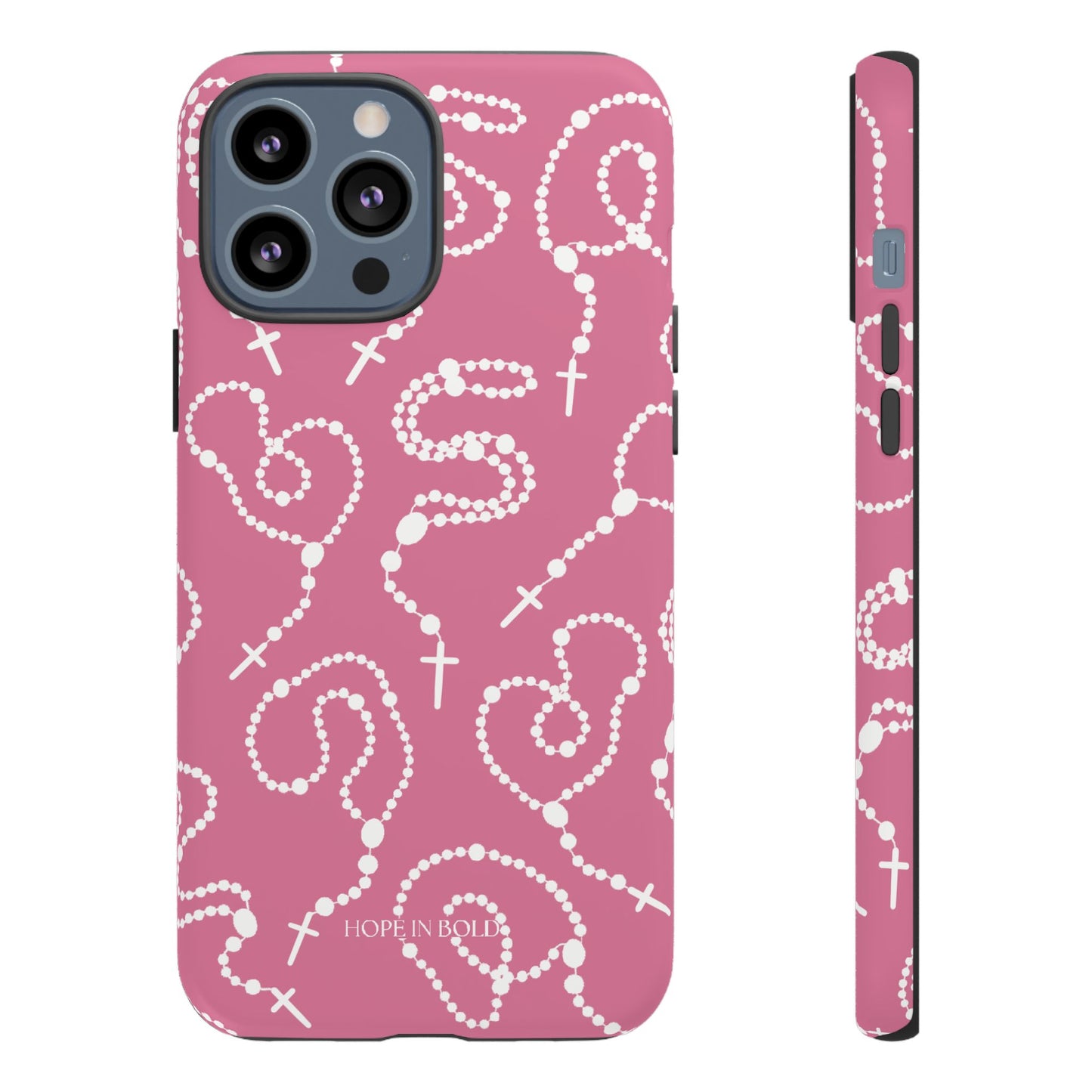 Rosary Phone Case in Pink/Ecru