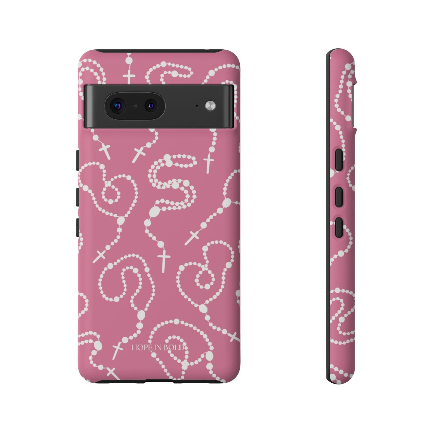 Rosary Phone Case in Pink/Ecru