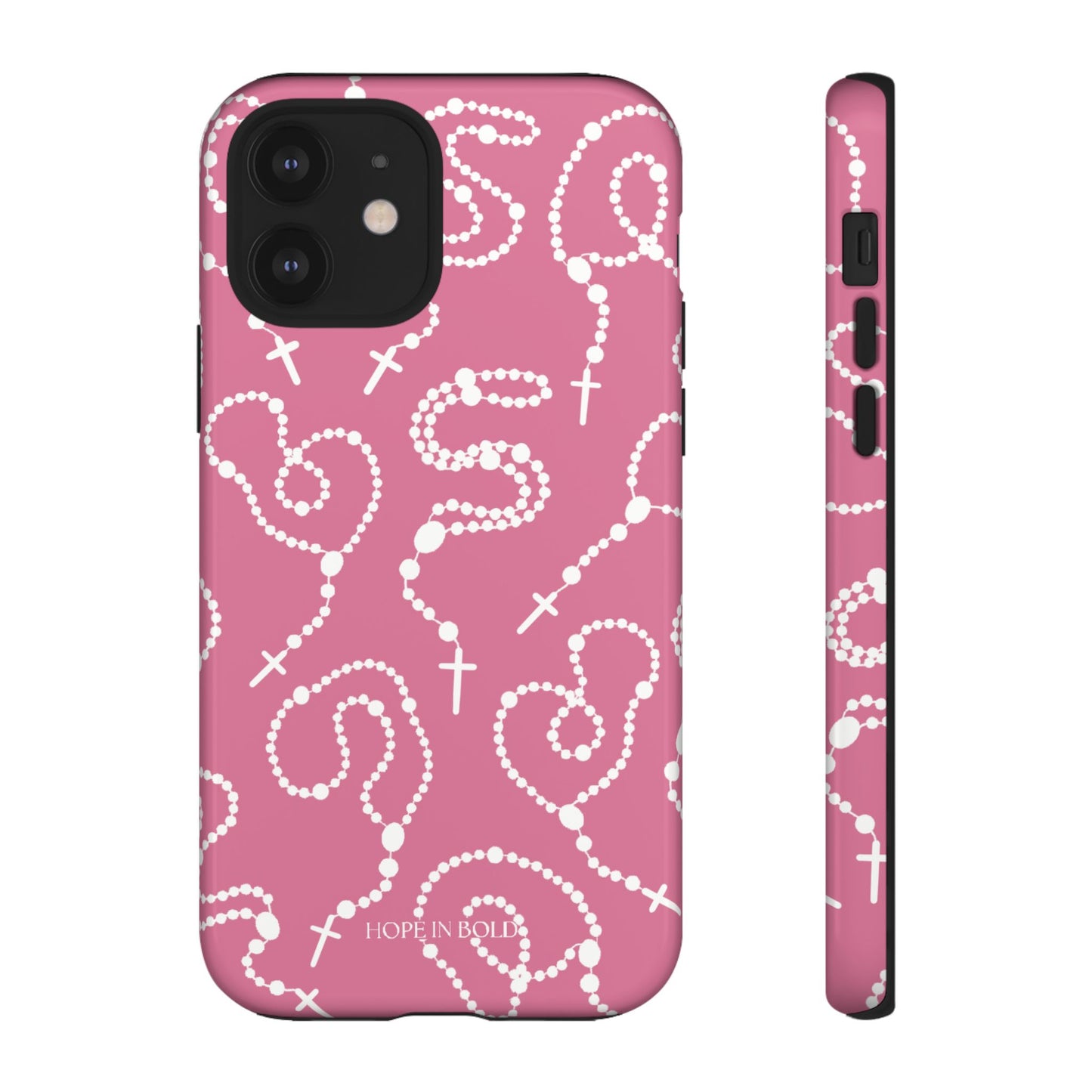 Rosary Phone Case in Pink/Ecru