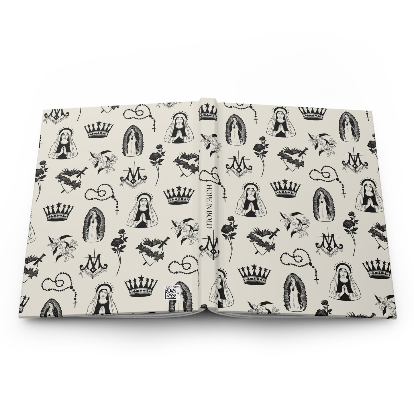 Virgin Mary Toile Journal in Ecru/Black