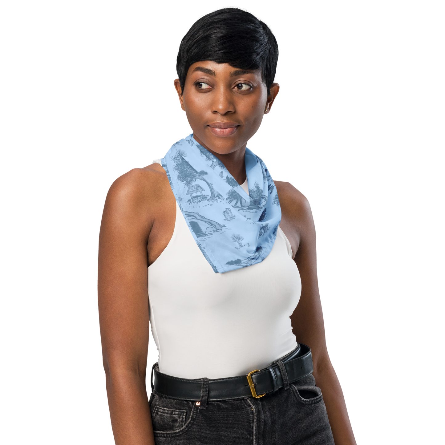 Jesus Toile Scarf in Sky