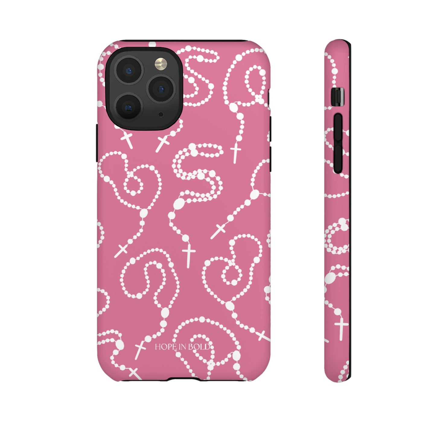 Rosary Phone Case in Pink/Ecru