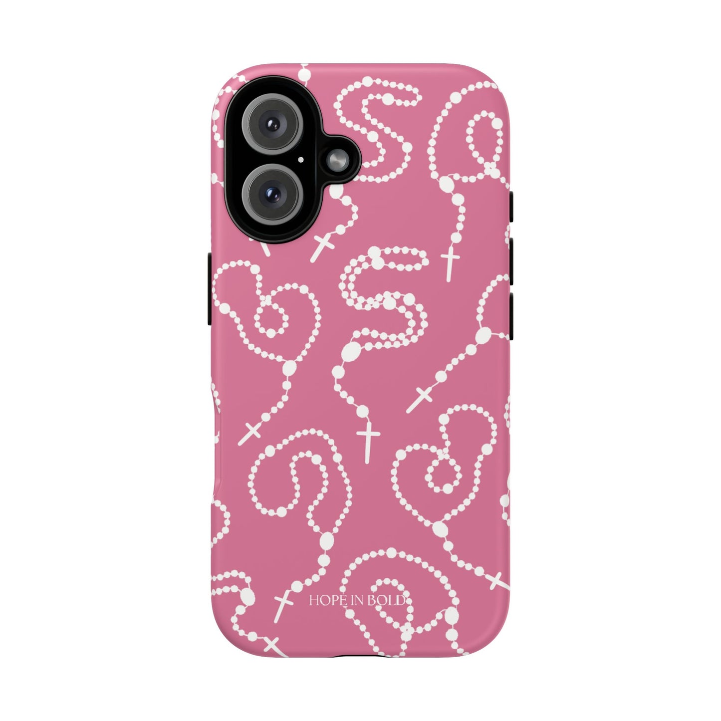 Rosary Phone Case in Pink/Ecru