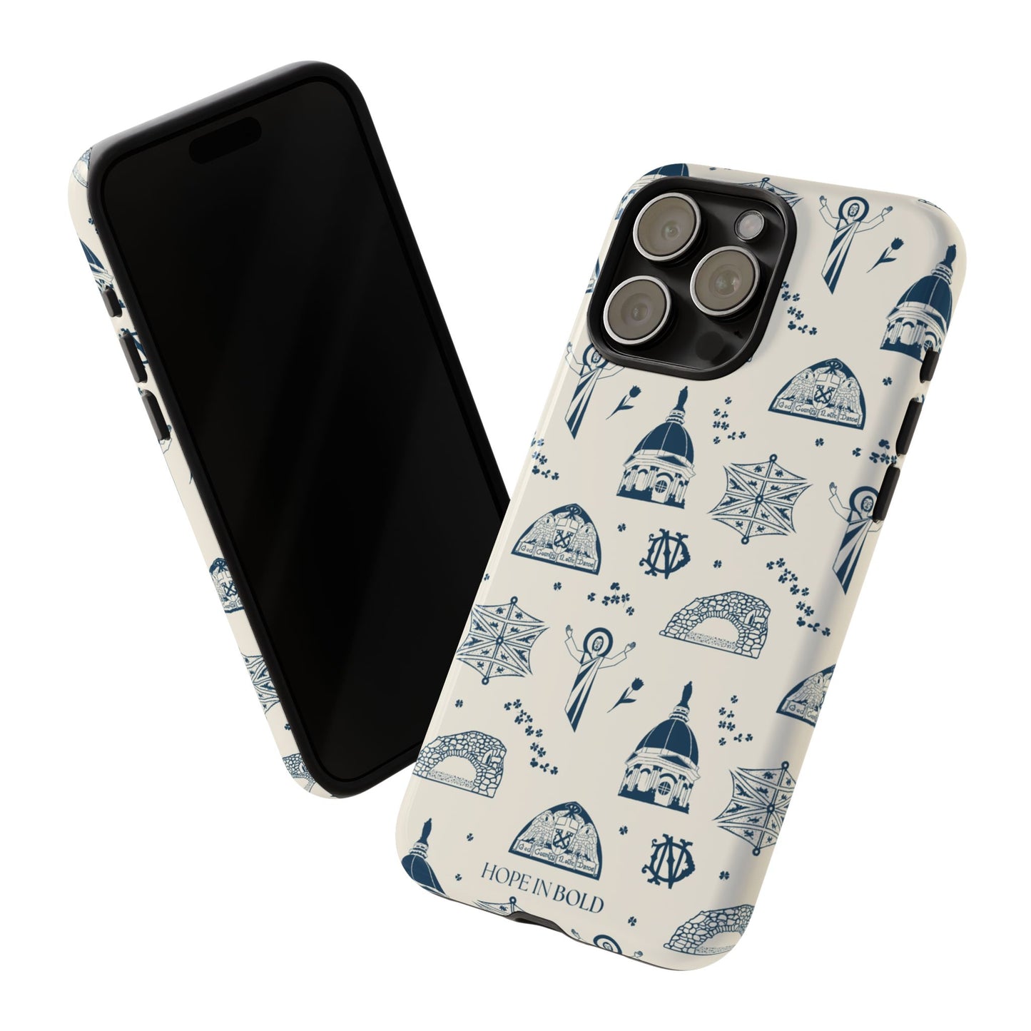 South Bend Toile Phone Case in Ecru/Navy