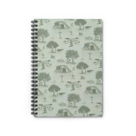 Jesus Toile Spiral Notebook in Sage