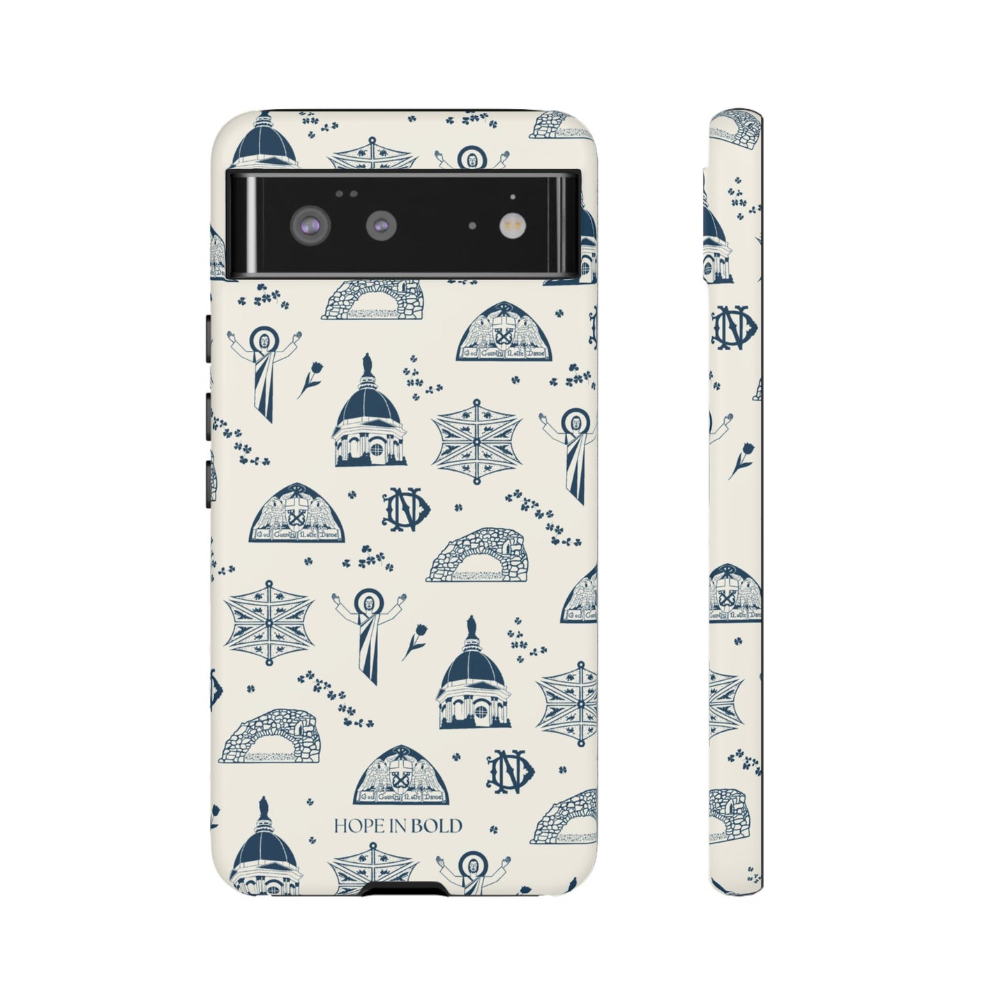 South Bend Toile Phone Case in Ecru/Navy