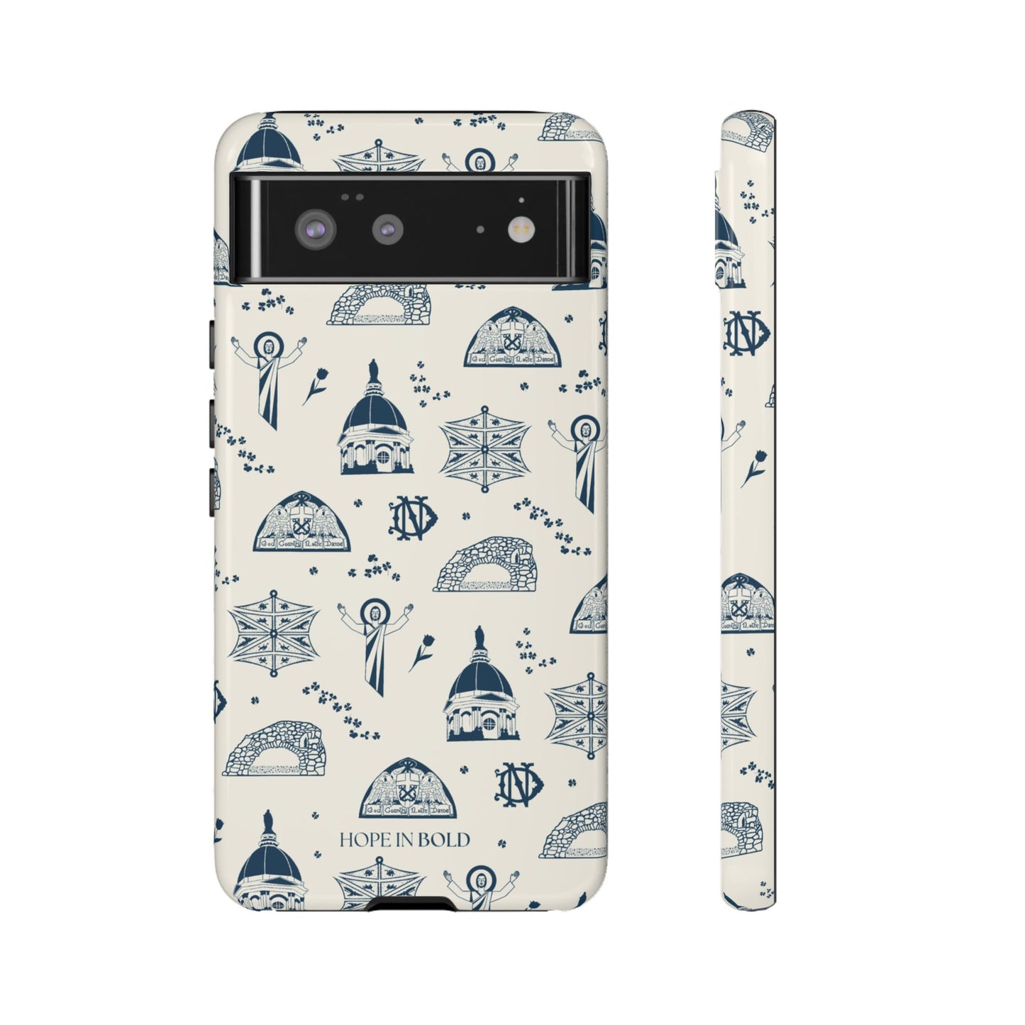 South Bend Toile Phone Case in Ecru/Navy