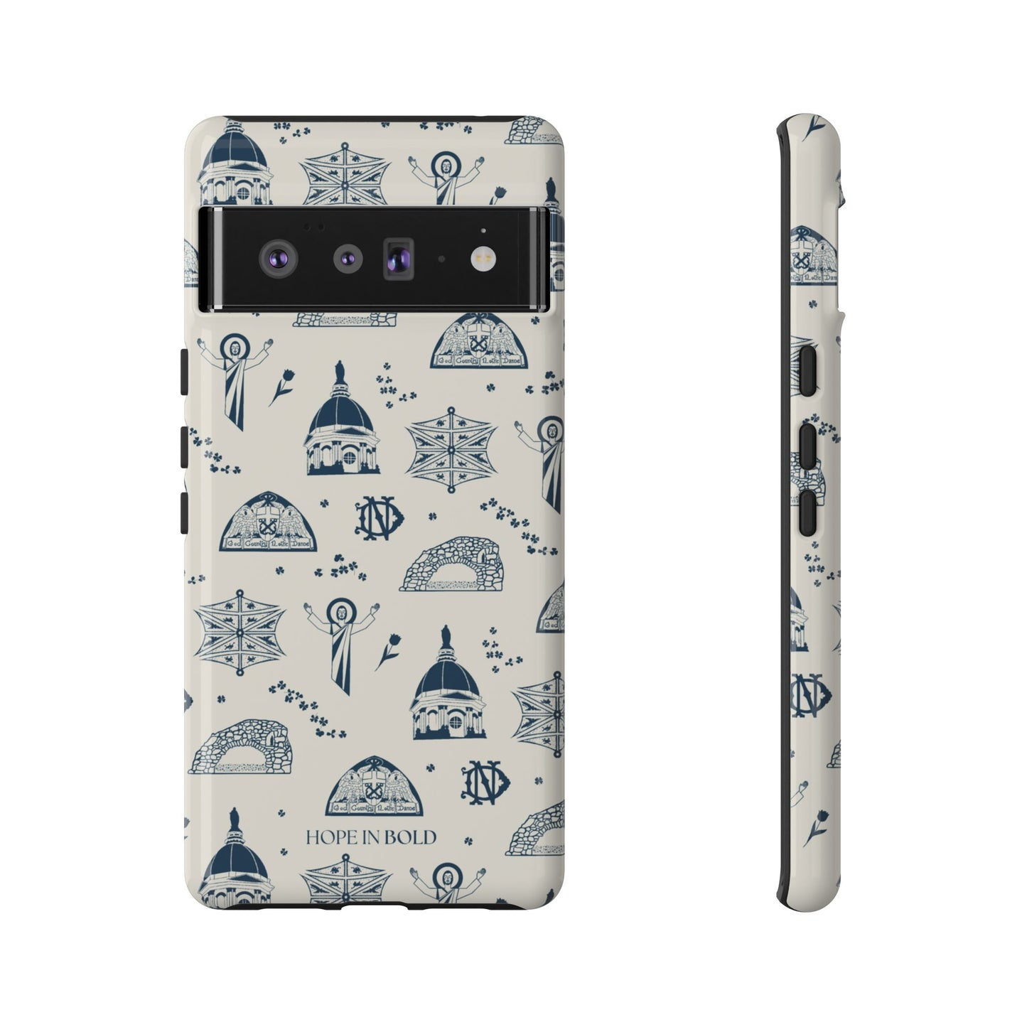 South Bend Toile Phone Case in Ecru/Navy