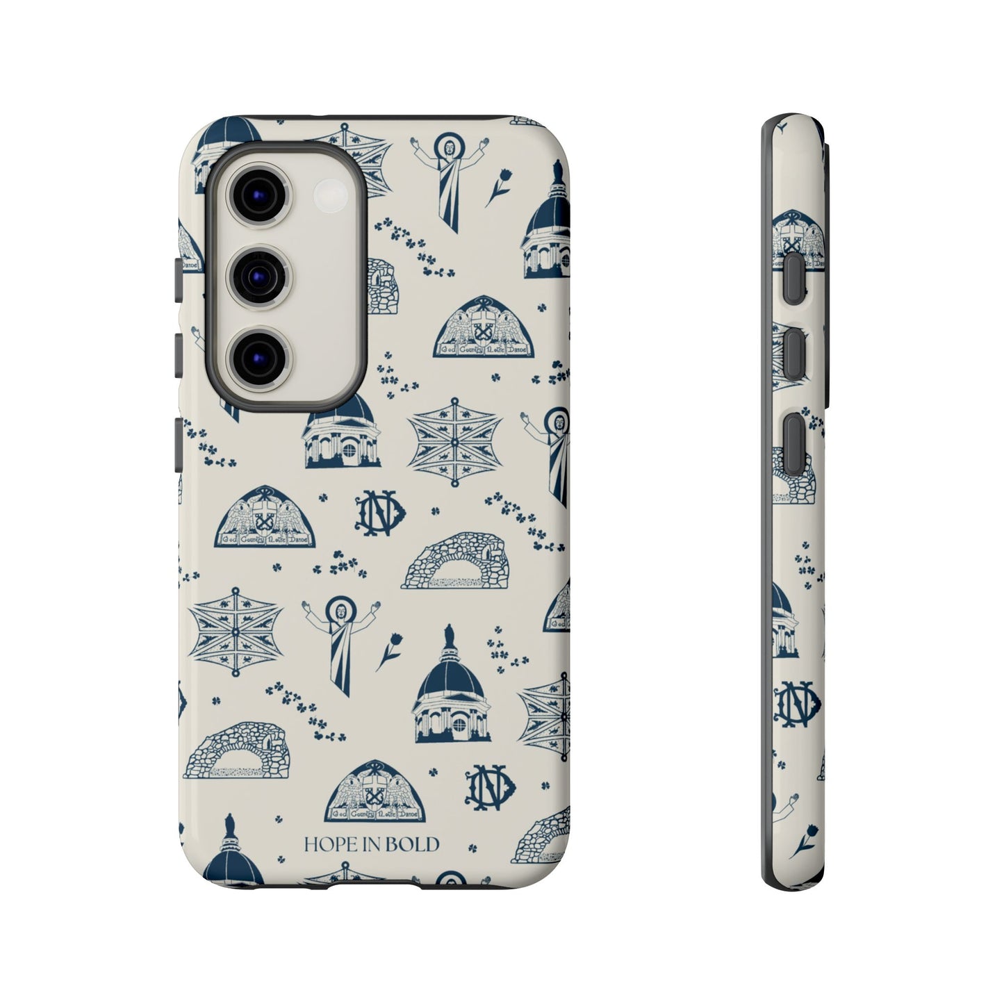 South Bend Toile Phone Case in Ecru/Navy