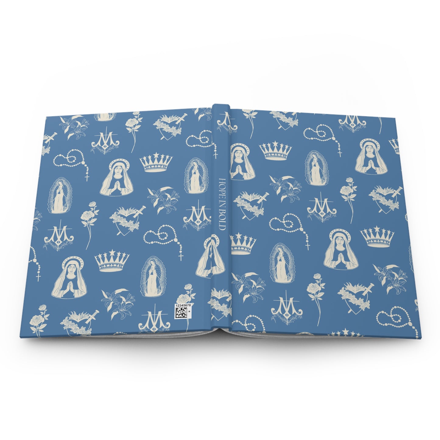 Virgin Mary Toile Journal in Sky/Ecru