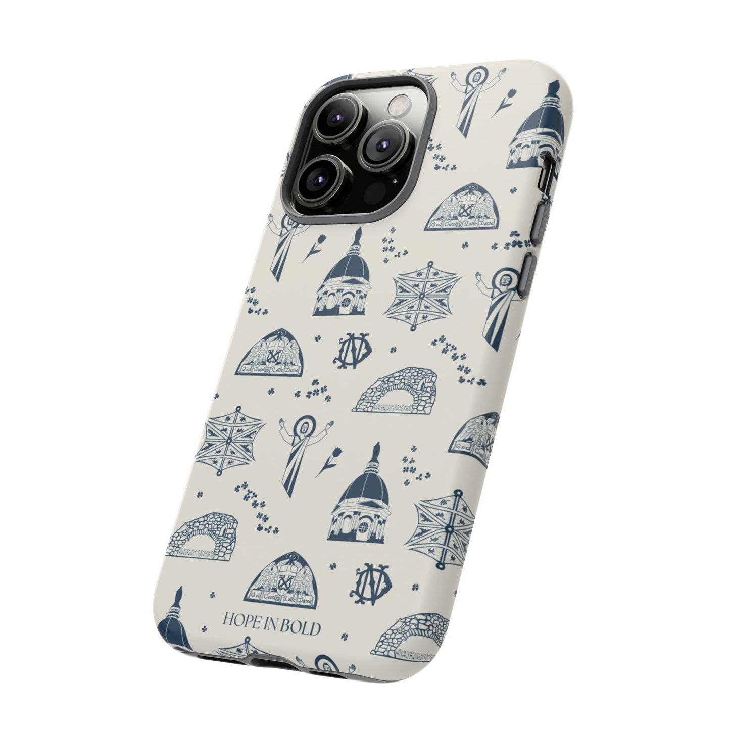 South Bend Toile Phone Case in Ecru/Navy