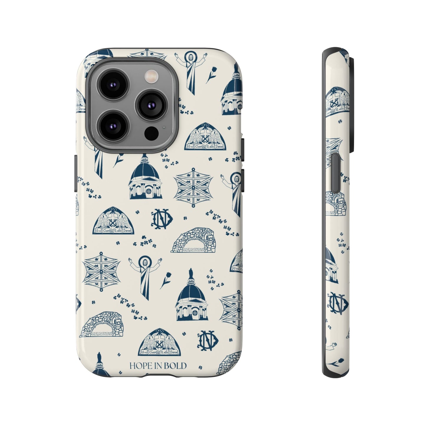 South Bend Toile Phone Case in Ecru/Navy