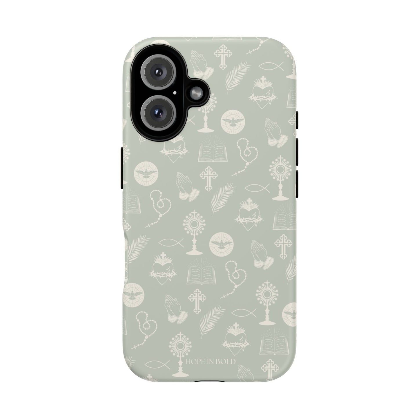 Catholic Toile Phone Case in Sage/Ecru