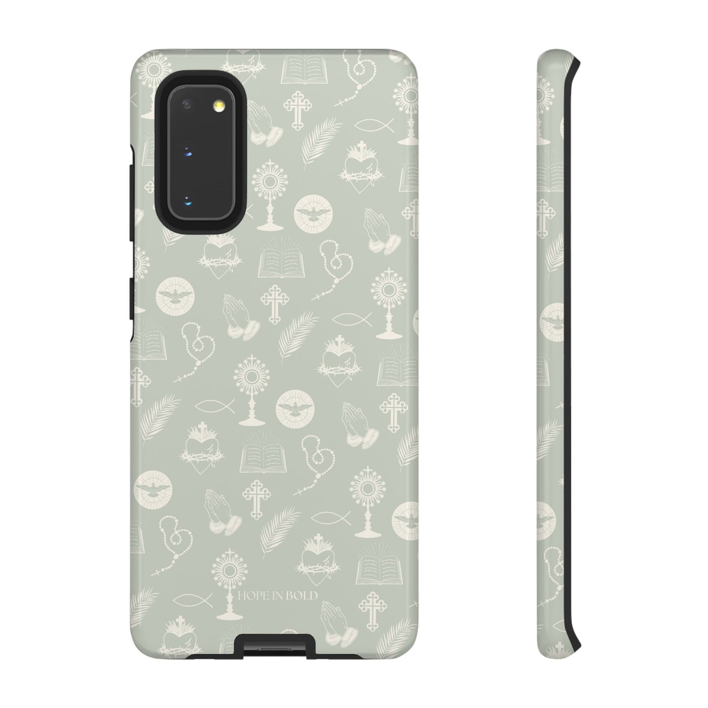 Catholic Toile Phone Case in Sage/Ecru