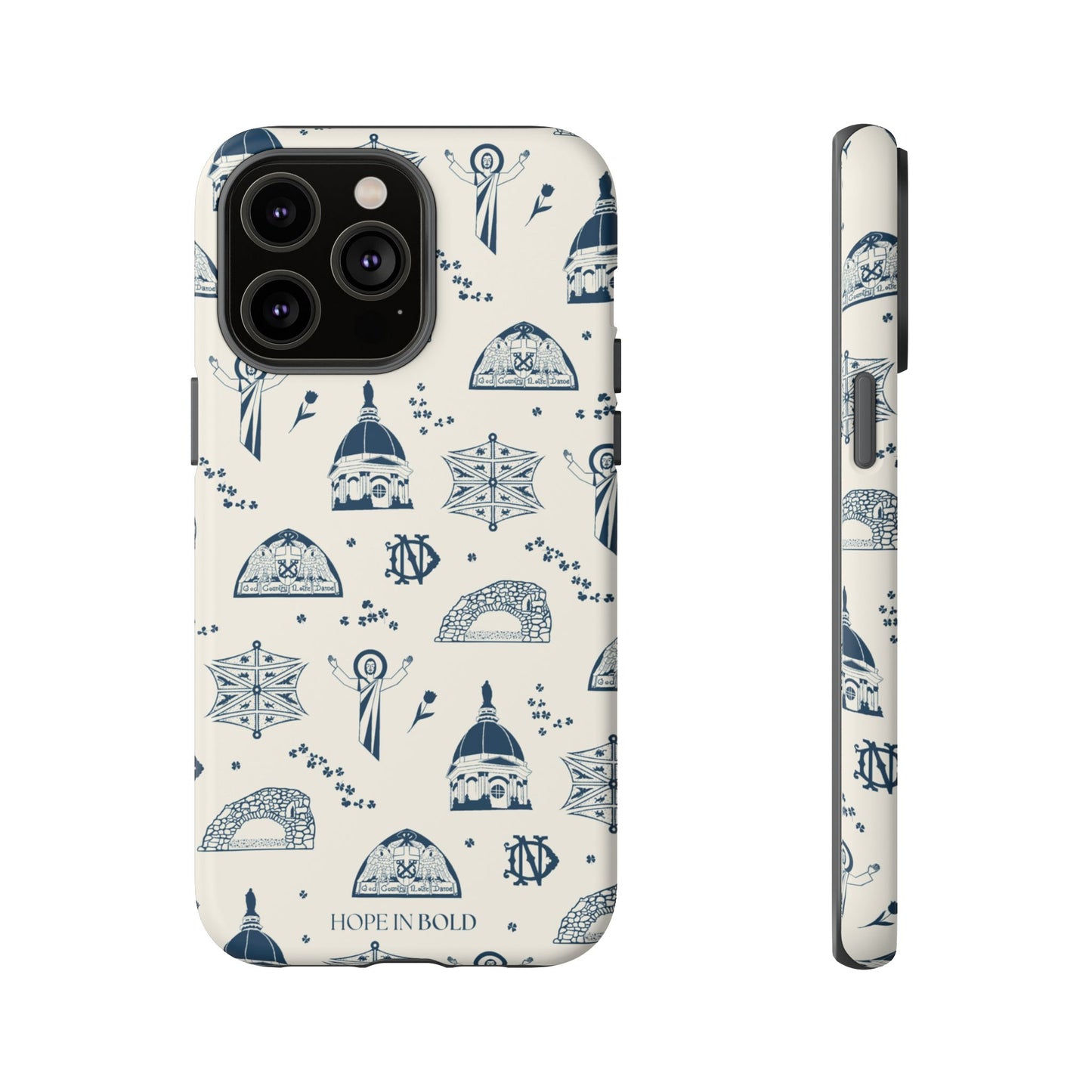 South Bend Toile Phone Case in Ecru/Navy