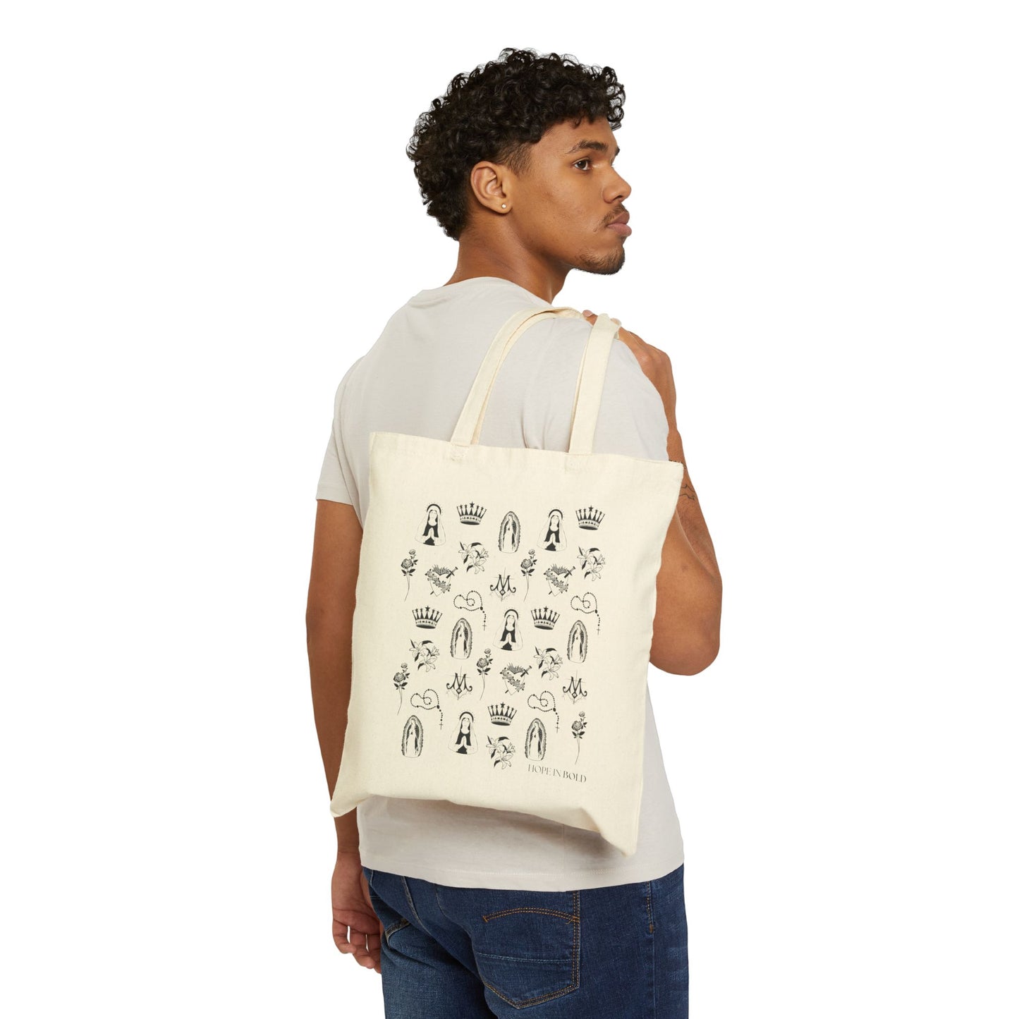 Virgin Mary Toile Tote Bag